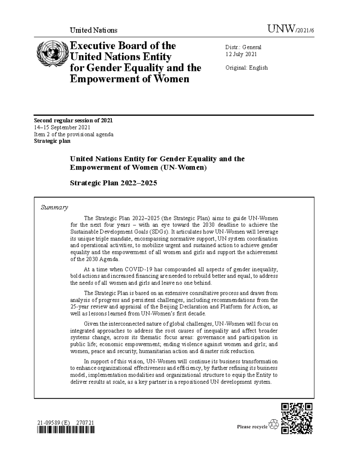 N2118622 - United Nations UNW/2021/ Executive Board of the United ...