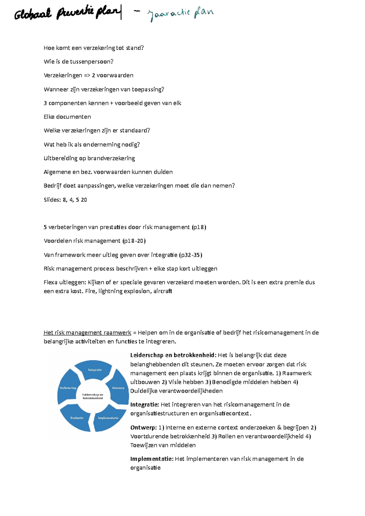 Samenvatting risk Hoe komt een verzekering tot stand? Wie is de