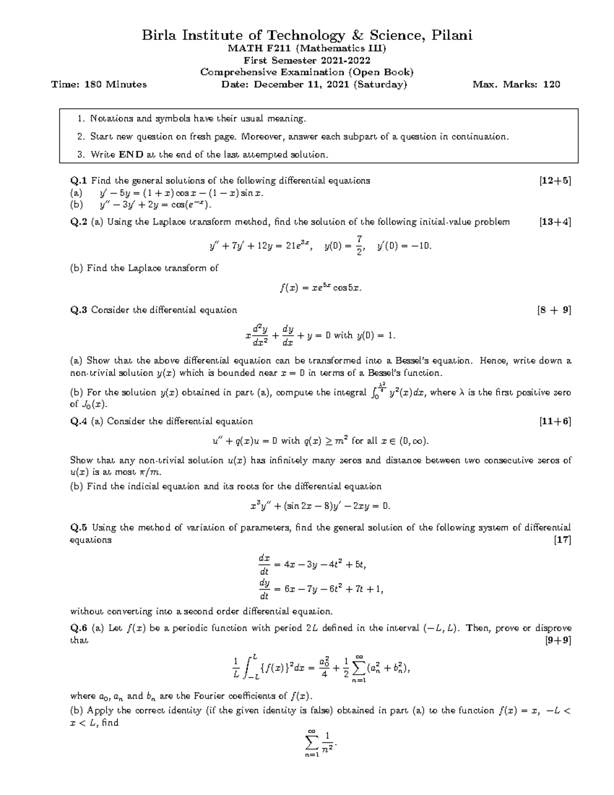 Compre-Question - compre - Birla Institute of Technology & Science ...