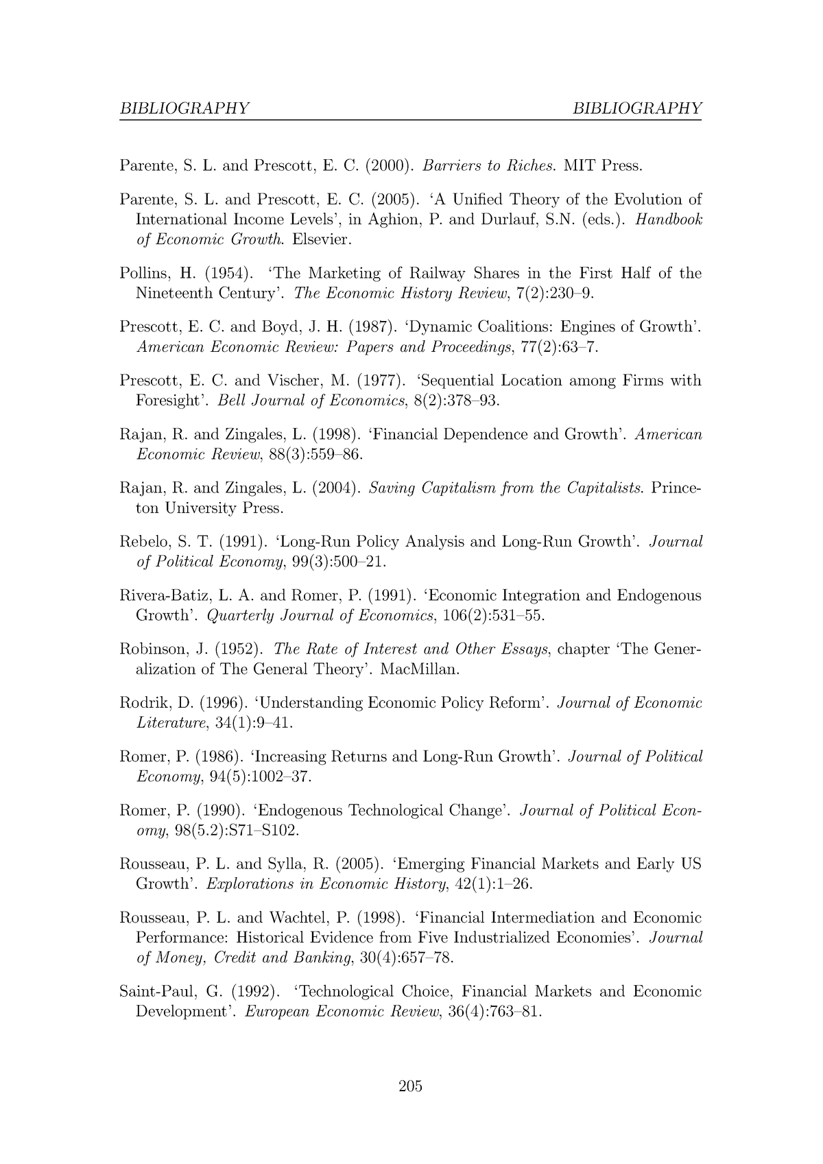 THE Microfoundations OF Finance 30 - BIBLIOGRAPHY BIBLIOGRAPHY Parente ...