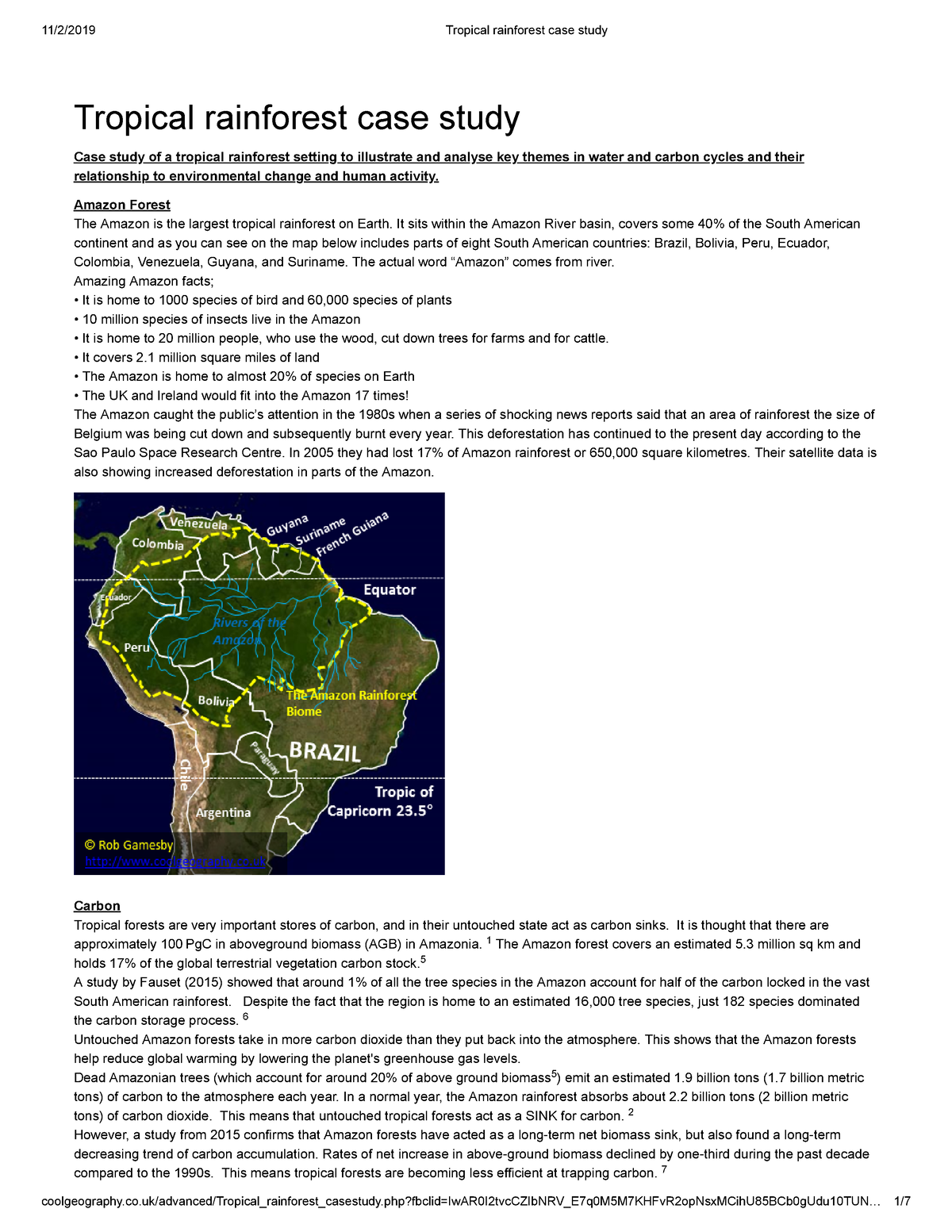 internet geography amazon rainforest case study