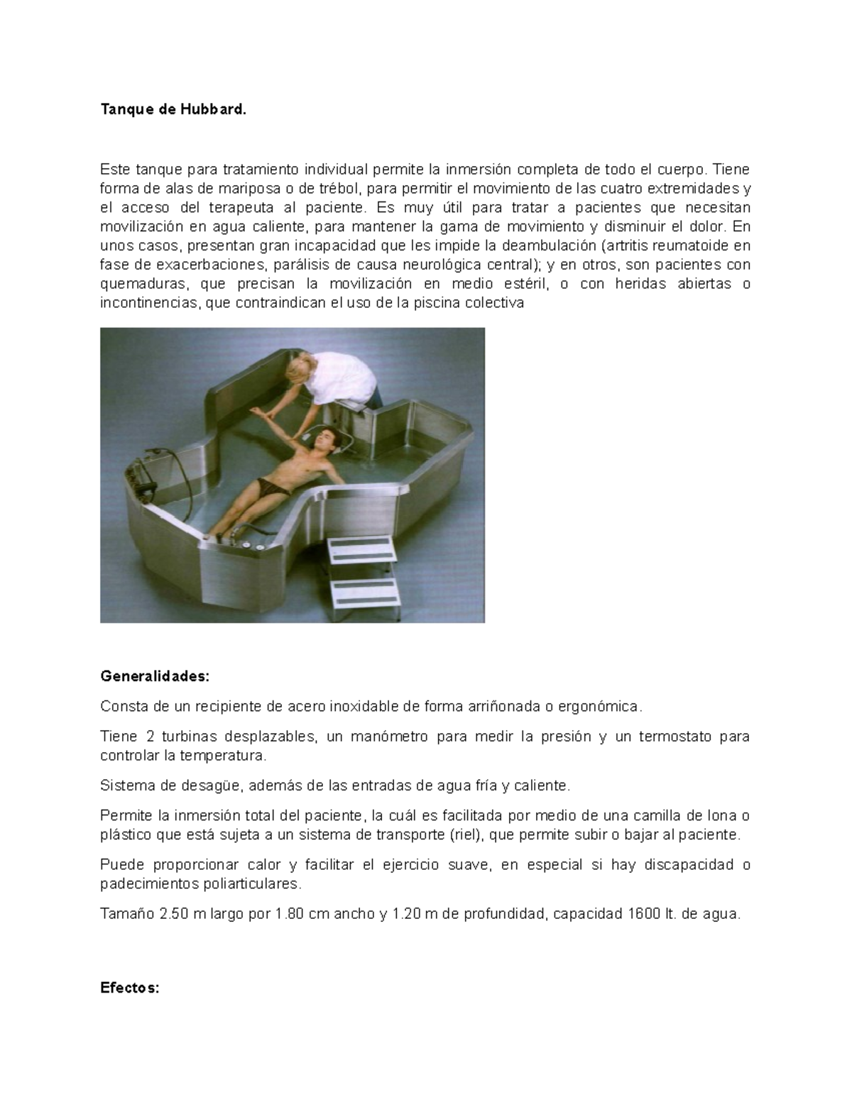 Tanque de Hubbard hidroteria y usos StuDocu