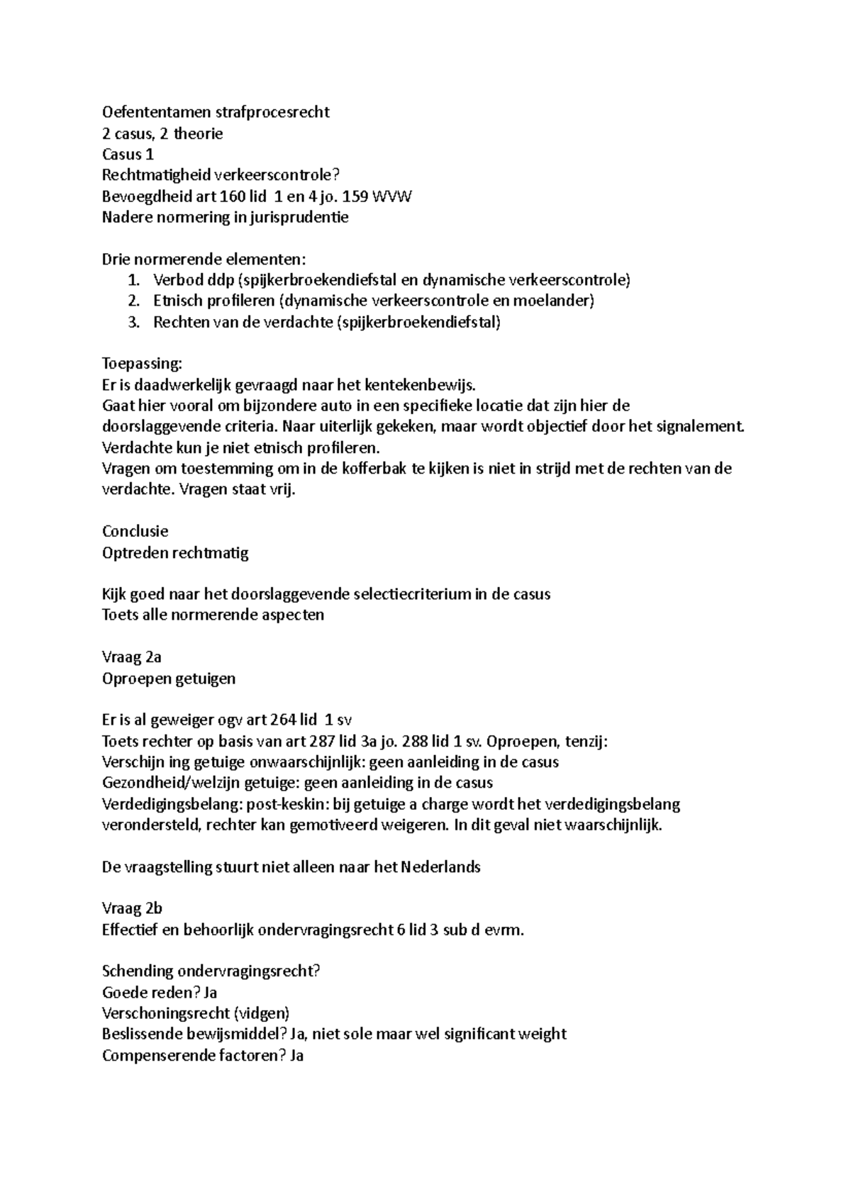 Oefententamen Strafprocesrecht - 159 WVW Nadere Normering In ...