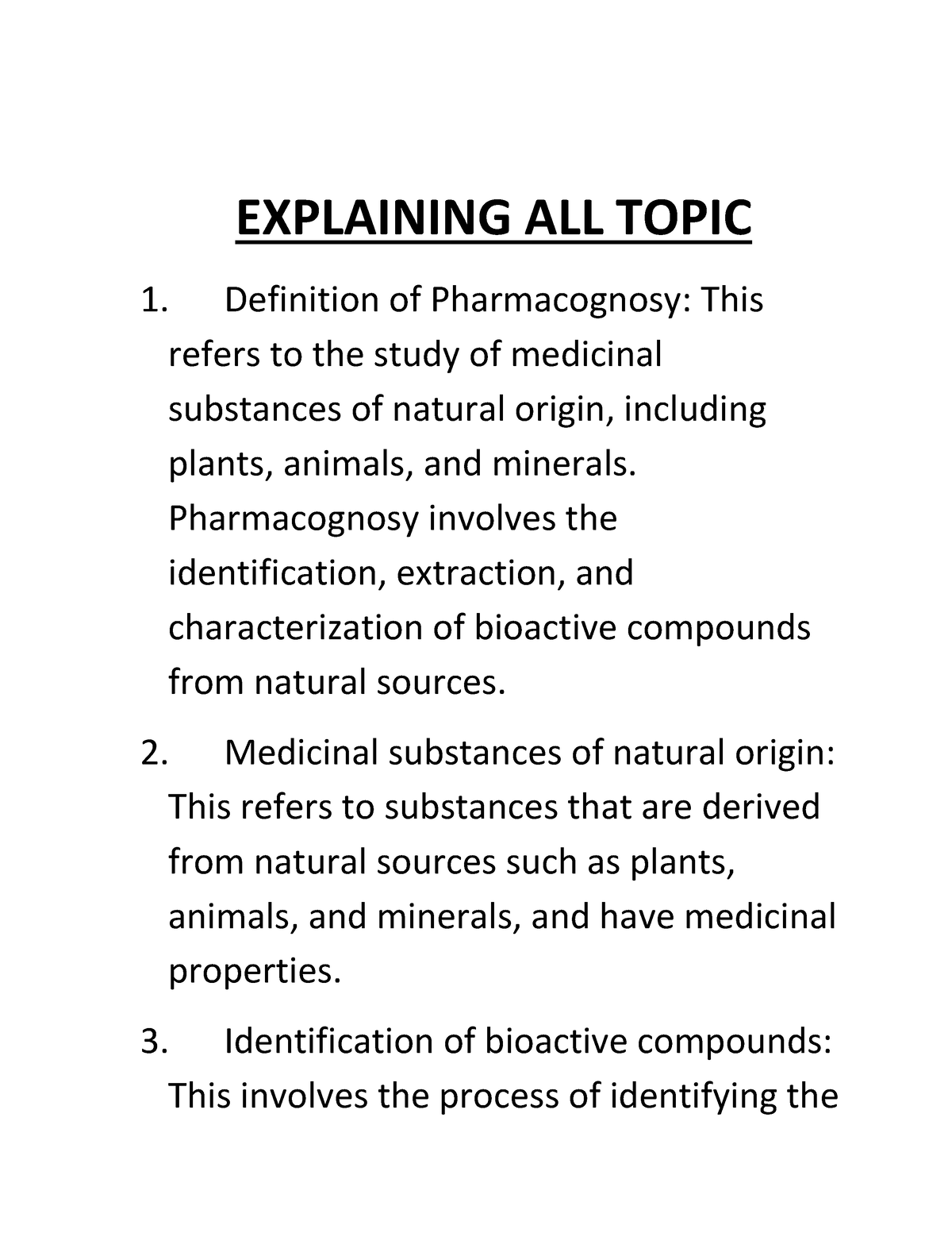 Pharmacognosy AND Phytochemistry 2 - EXPLAINING ALL TOPIC Definition Of ...