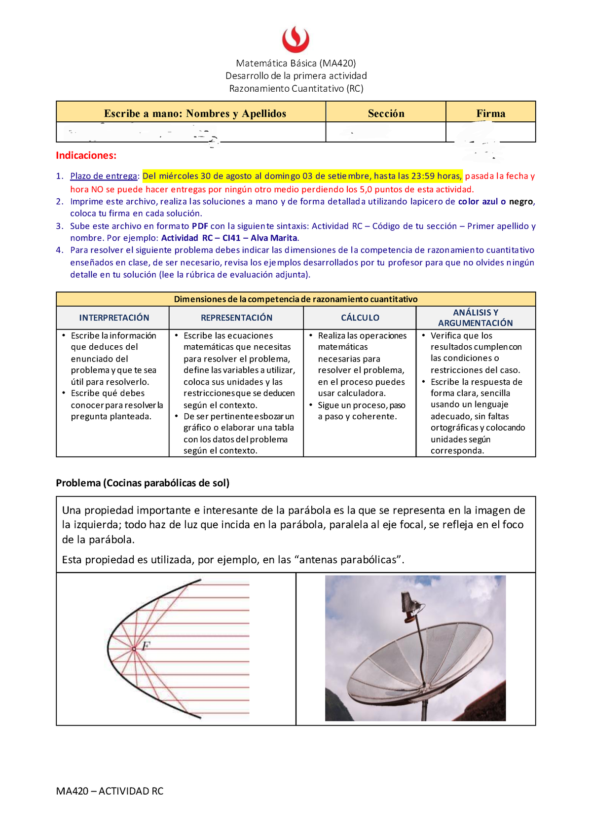 Actividad RC - RC UNIDAD 1 - Matemática Básica (MA420) Desarrollo De La ...