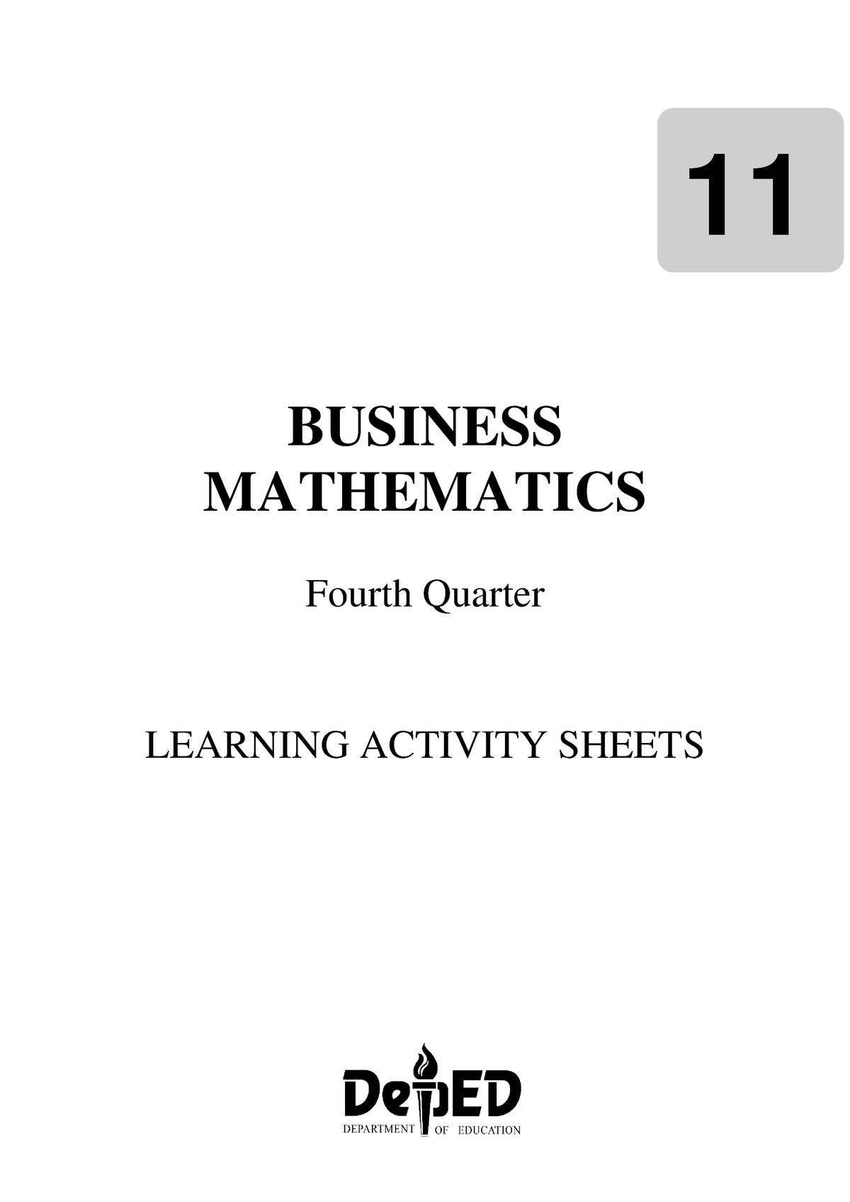 Business-Mathematics - I BUSINESS MATHEMATICS Fourth Quarter LEARNING ...