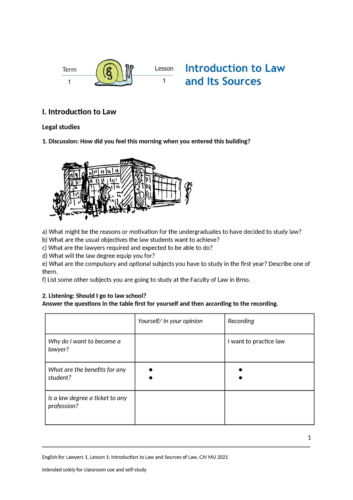 Lesson 01 Introduction To Law And Sources Of Law - I. Introduction To ...