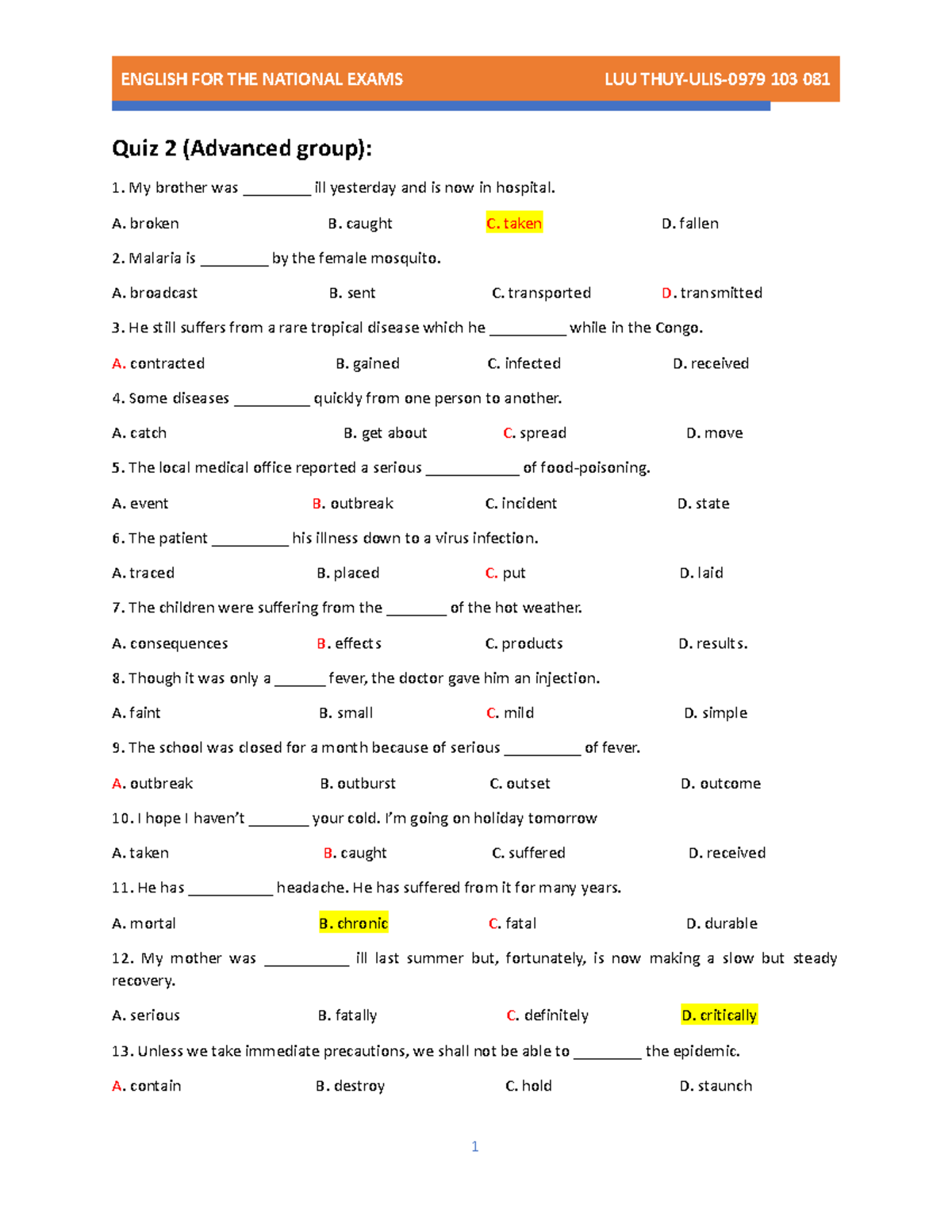 Q2-Advanced-vocab - từ vựng nâng cao - ENGLISH FOR THE NATIONAL EXAMS ...