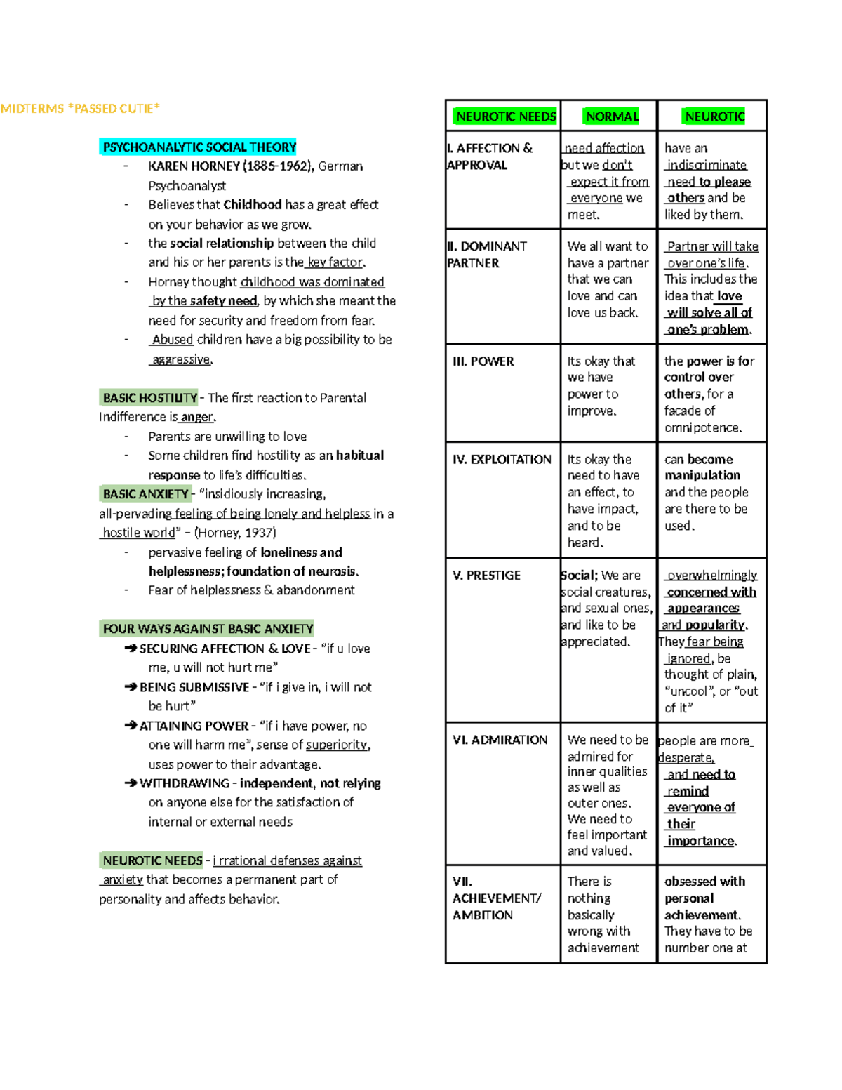 Notes Theories-of-Personality - MIDTERMS PASSED CUTIE PSYCHOANALYTIC ...