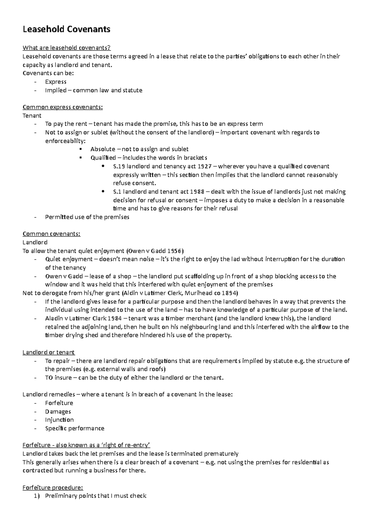 Leasehold covenants essay 03 picture