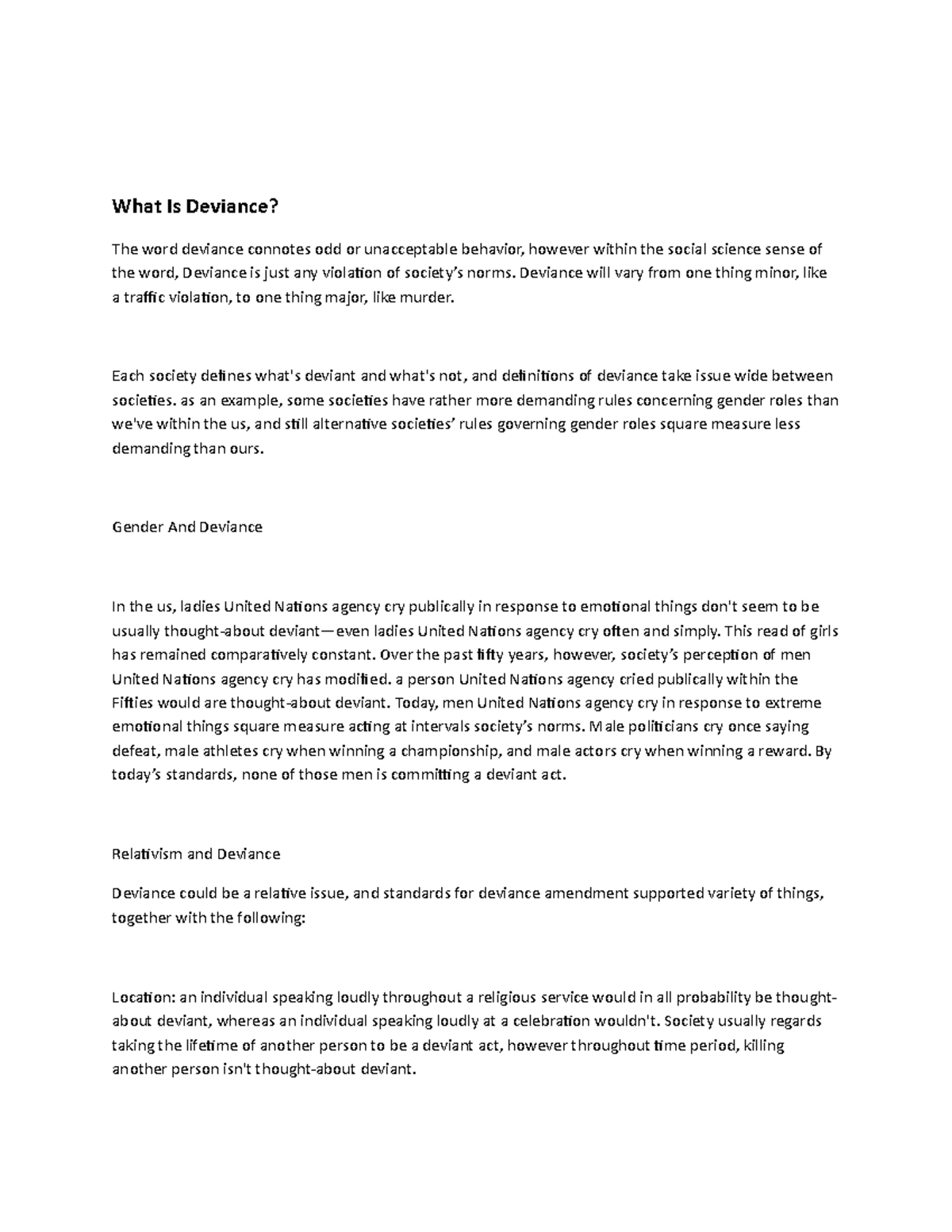 What Is Deviance - What Is Deviance? The word deviance connotes odd or ...