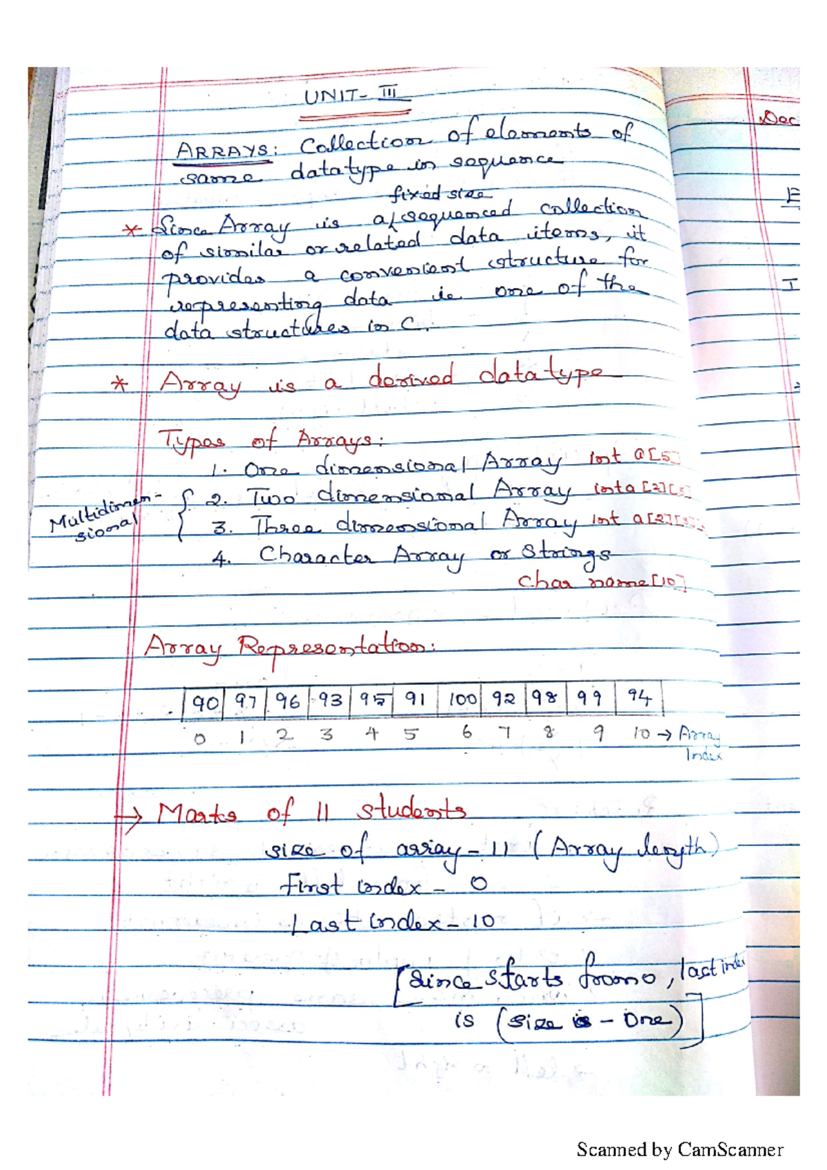 UNIT4 - Okokok - ARRAYS: Collection of elements of same datatype ...