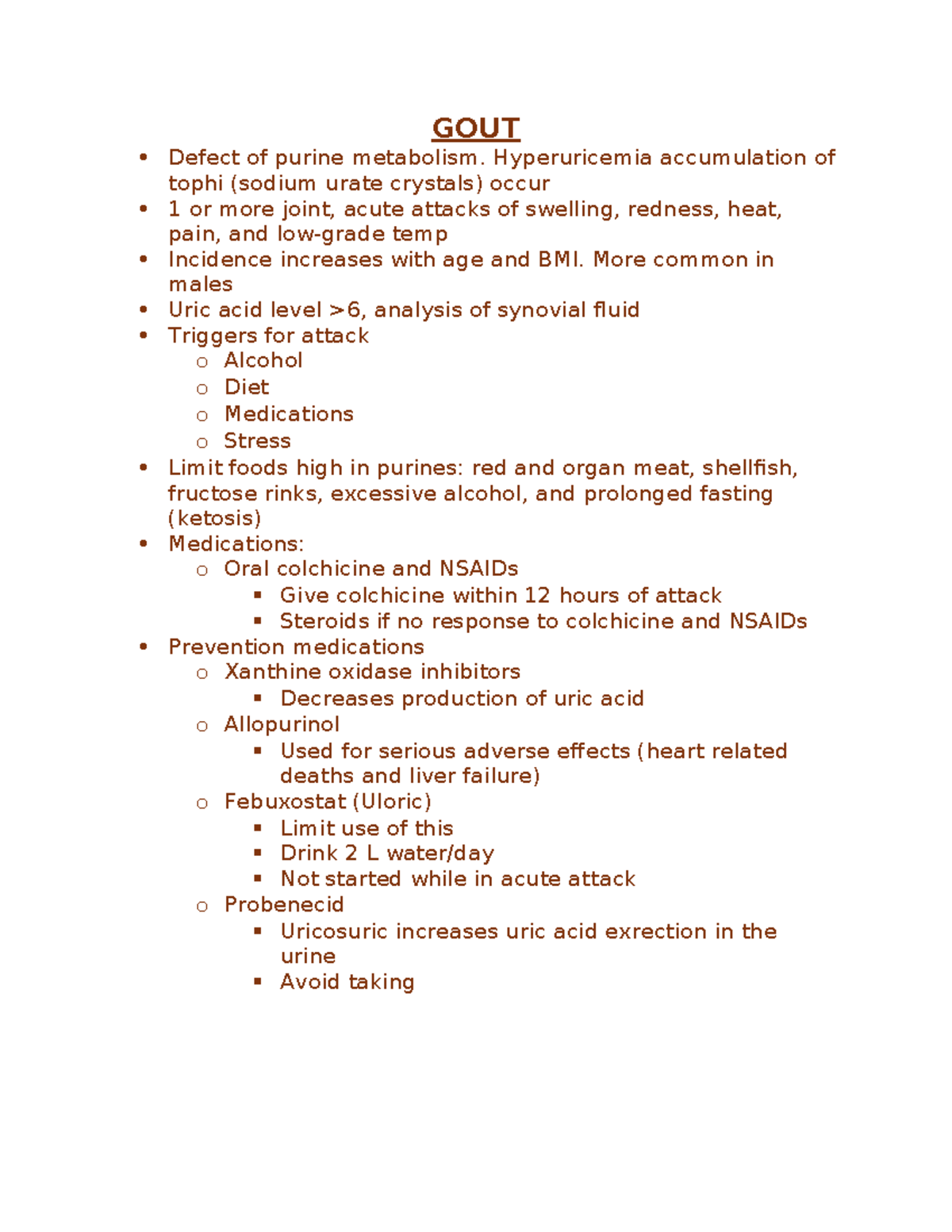 GOUT - gout information and process - GOUT Defect of purine metabolism ...