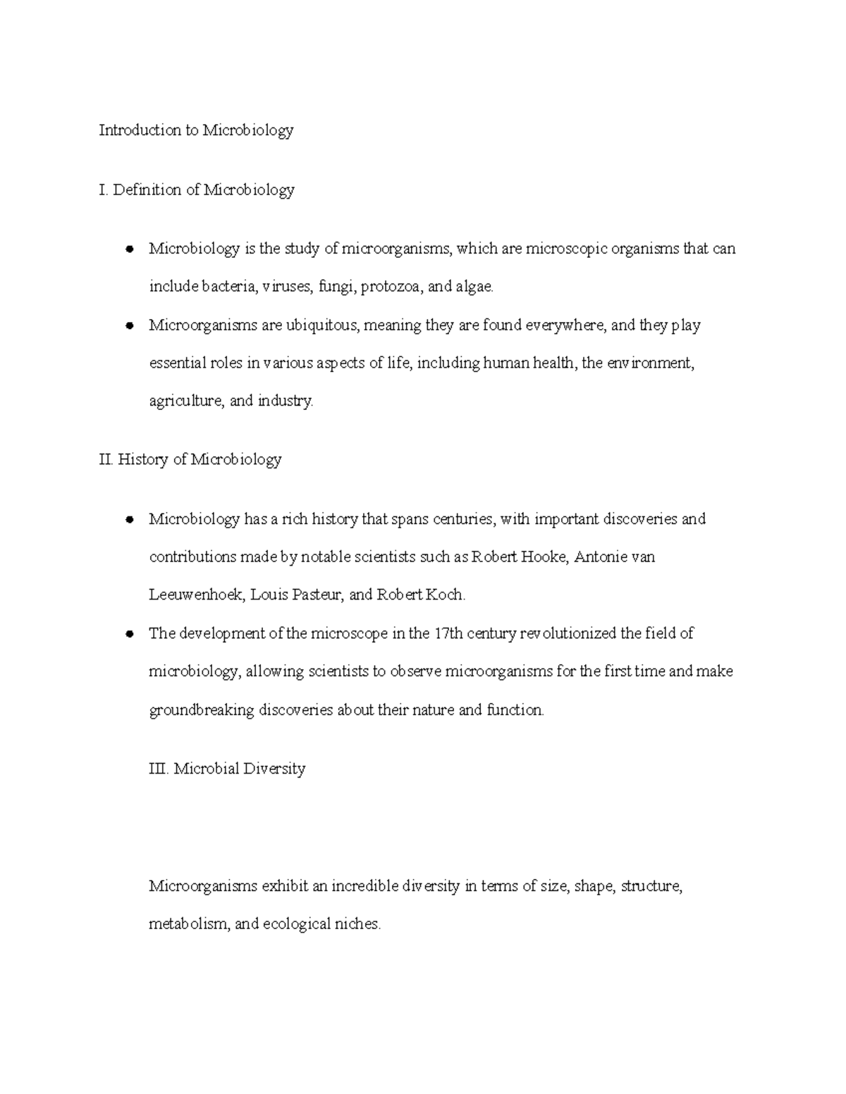 Introduction to Microbiology Definition of Microbiology Microbiology