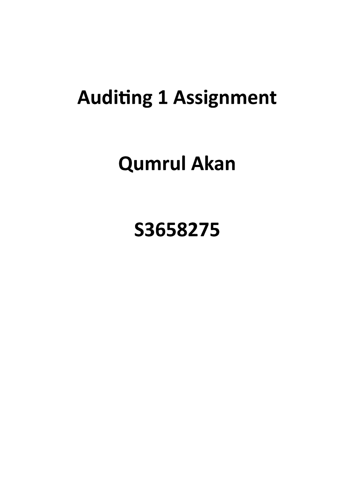audit assignment is