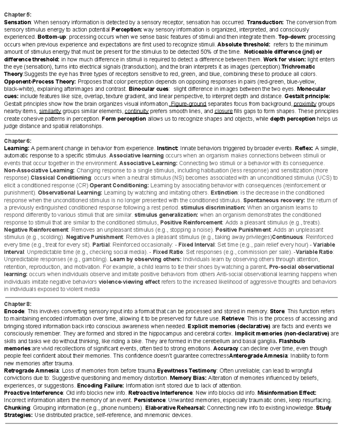 PSY Exam 2 - study guide - Chapter 5: Sensation: When sensory ...