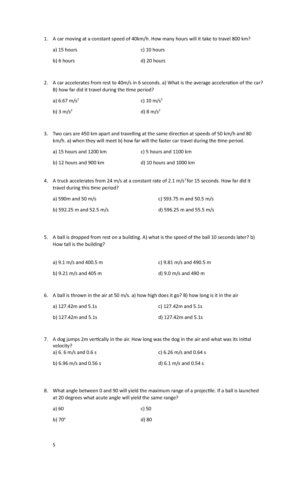 Andres Jerald Paul O 2A 25Q - 1. A car moving at a constant speed of ...