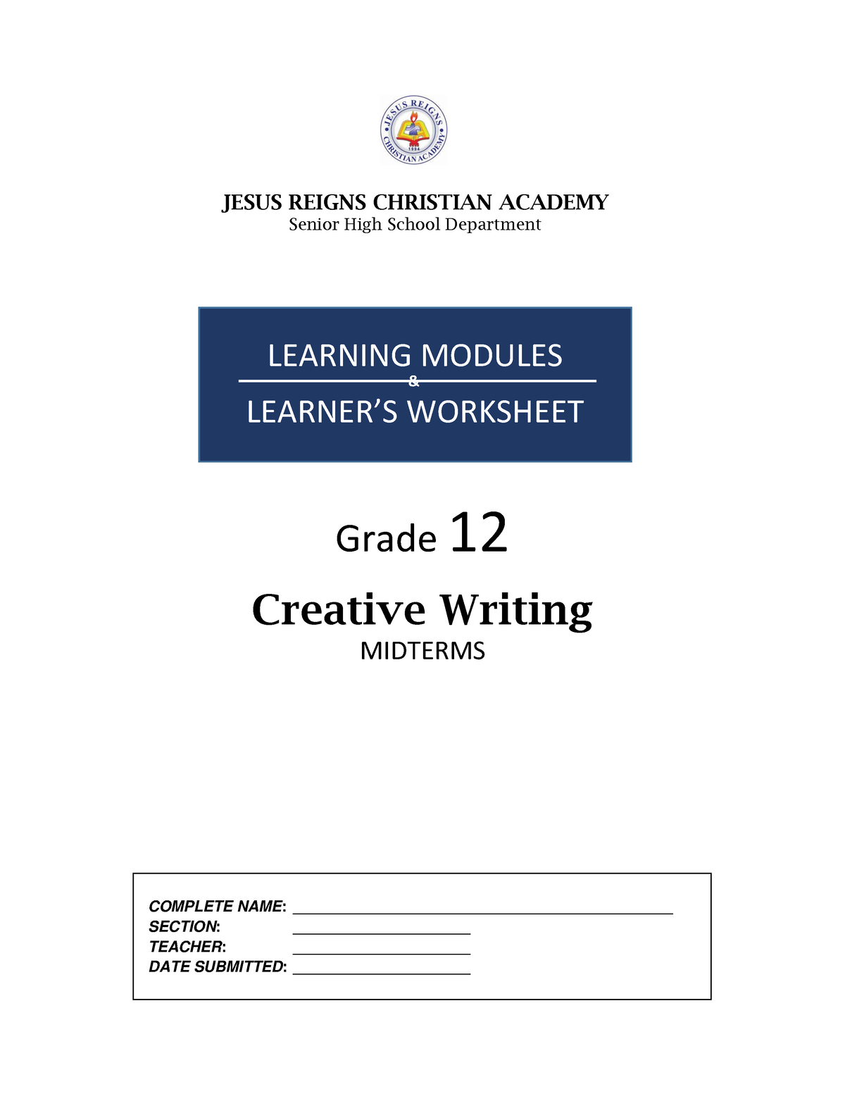 grade 12 creative writing module 5 answer key