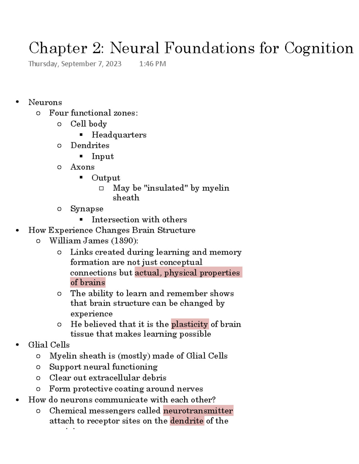 PSY 334- Chapter 2 - Cognitive Psychology- Lecture 2 Notes Professor Dr ...