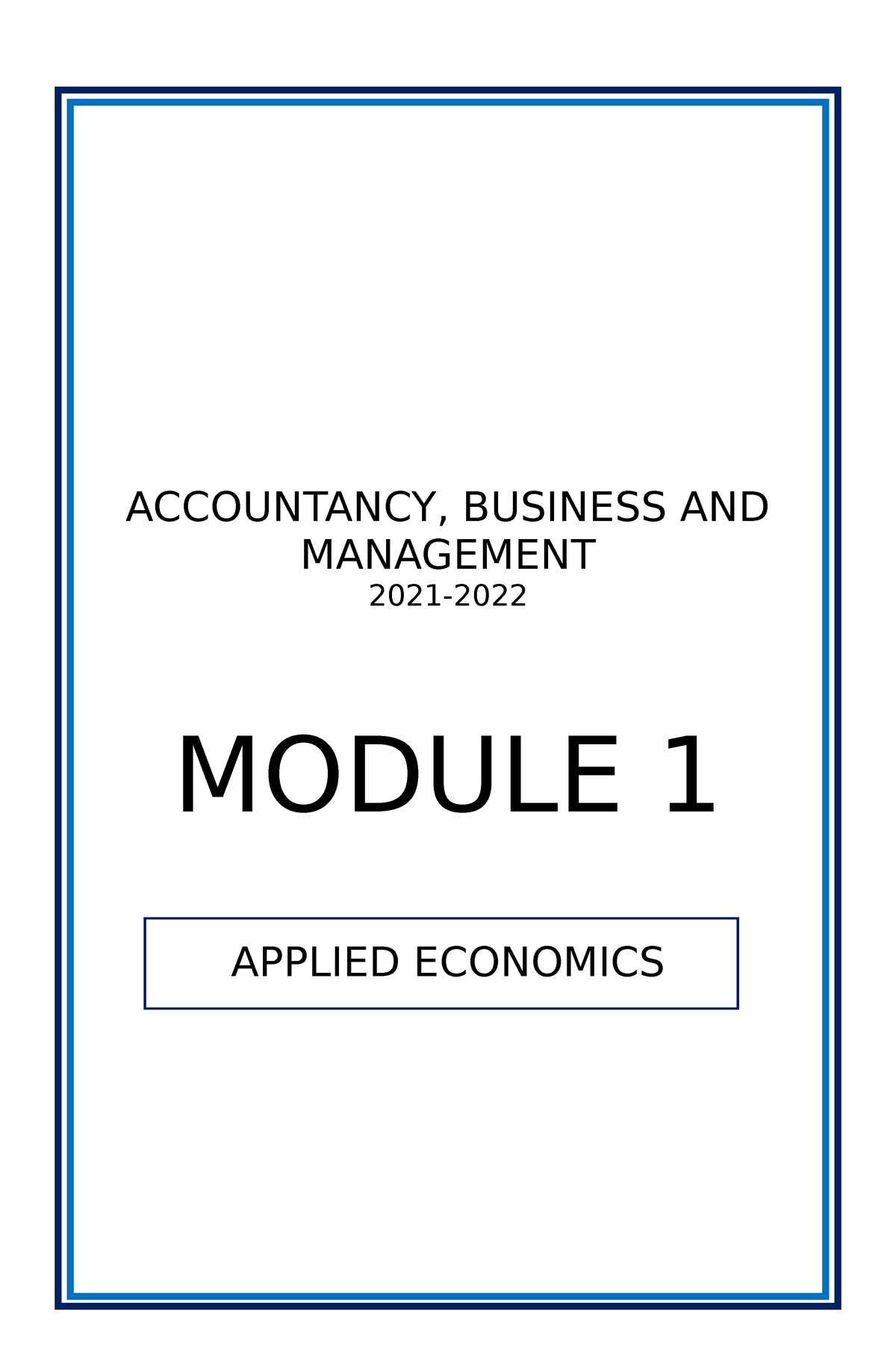 Applied-Economics Module 1 - ACCOUNTANCY, BUSINESS AND MANAGEMENT 2021 ...