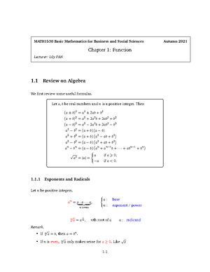 Ch6 Binomial Theorem - MATH1530 Basic Mathematics for Business and ...