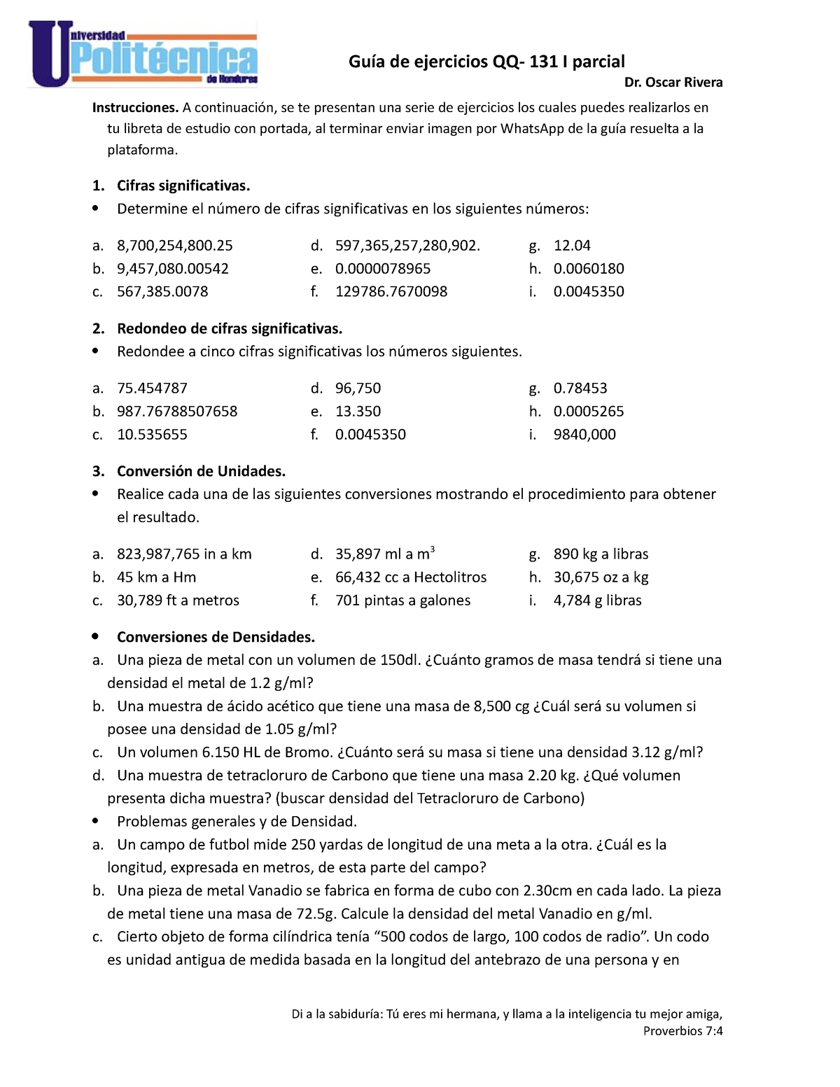 Guia De Estudio I Parcial 2023 - Dr. Oscar Rivera Instrucciones. A ...