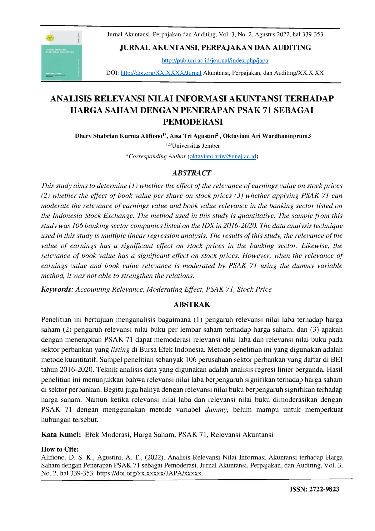 722-Article Text-4031-1-10-20220926 - Jurnal Akuntansi, Perpajakan Dan ...