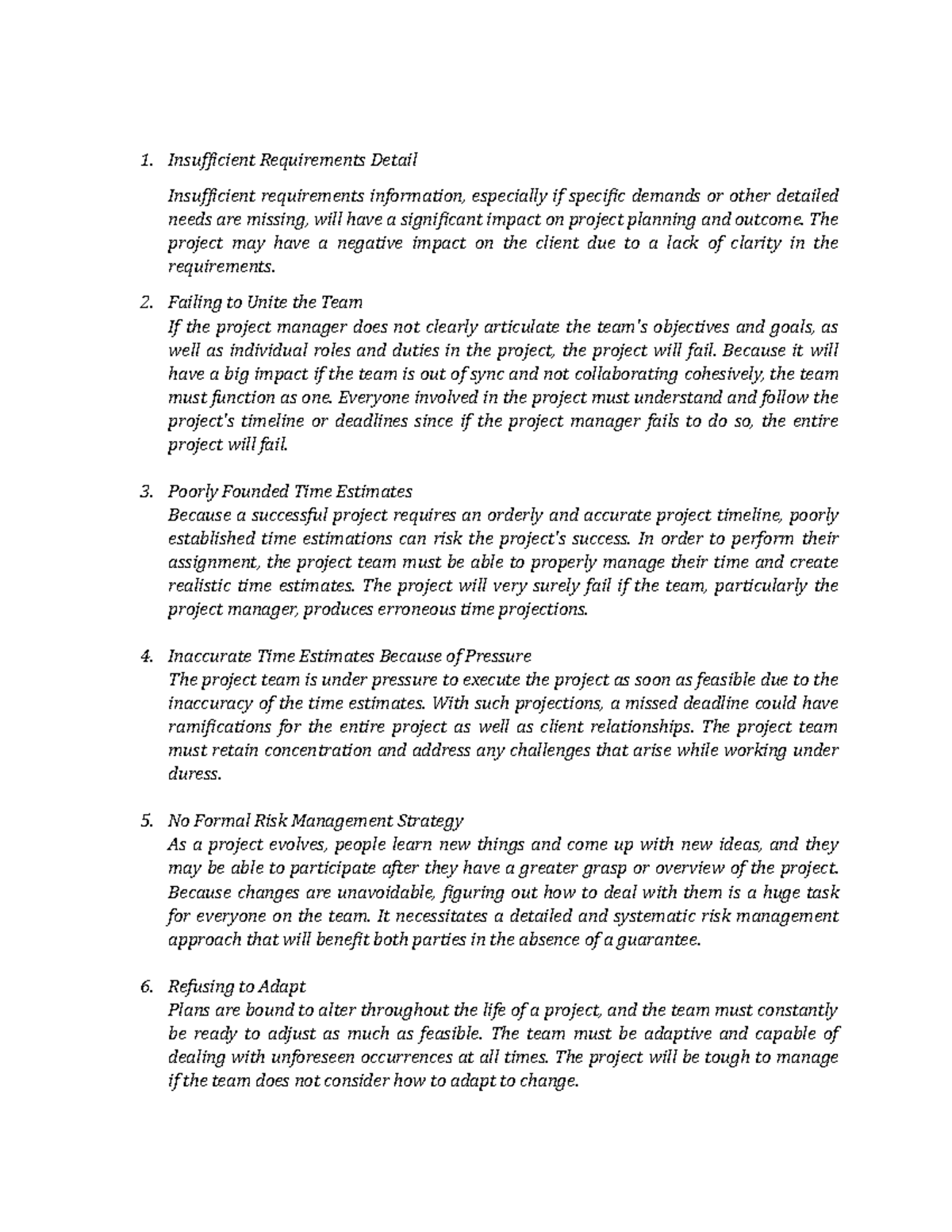 Activity 07 - notes - Insufficient Requirements Detail Insufficient ...