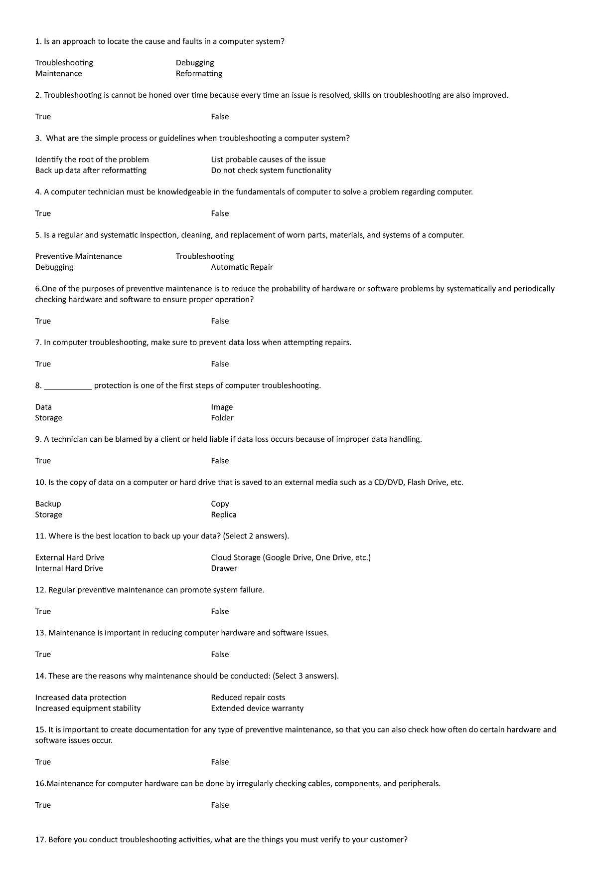 Css 1st quarter test - Is an approach to locate the cause and faults in ...