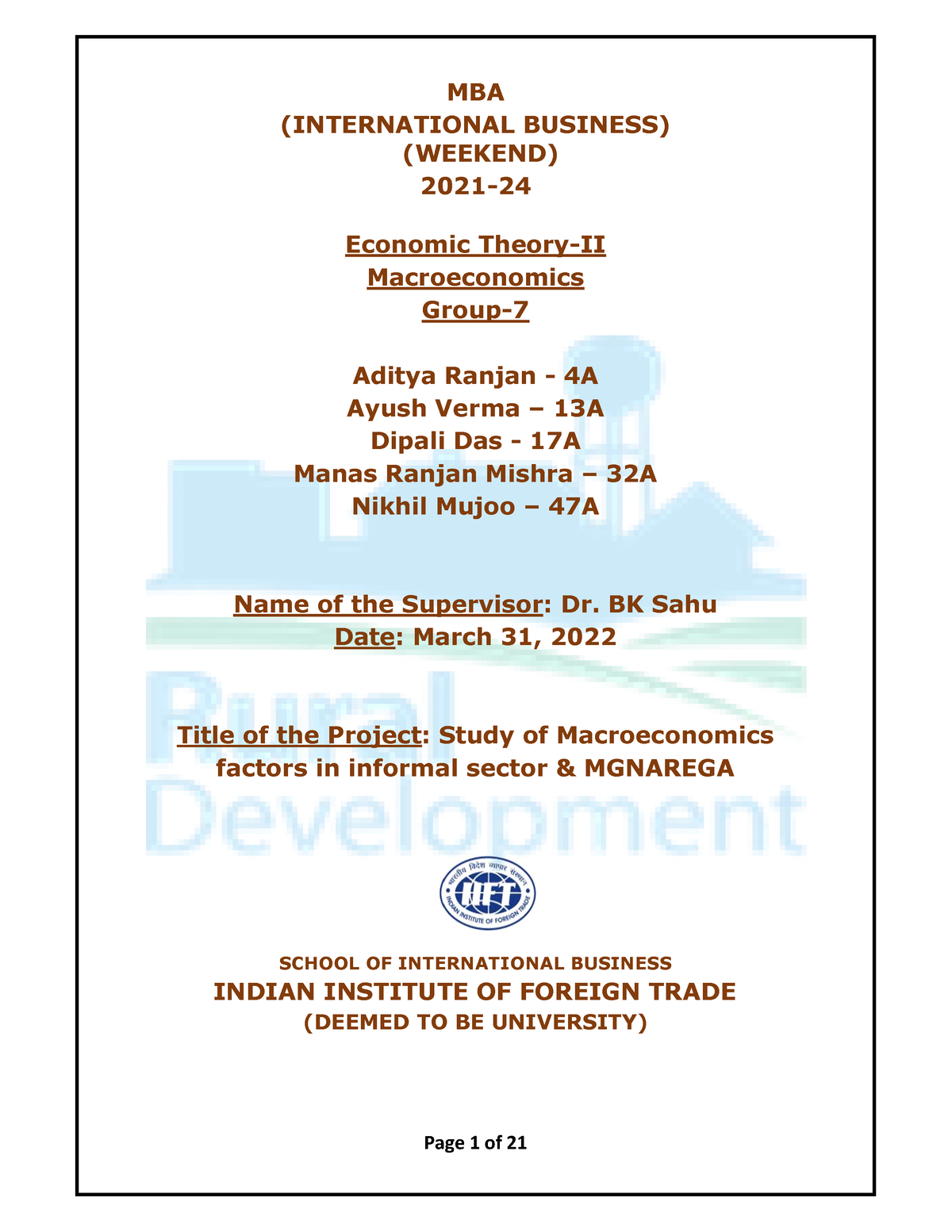 ET Project Report Group 7 - MBA (INTERNATIONAL BUSINESS) (WEEKEND) 2021 ...