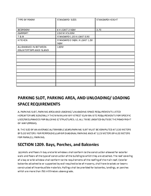 ACI performance checklist - Architectural Design 1 - Studocu