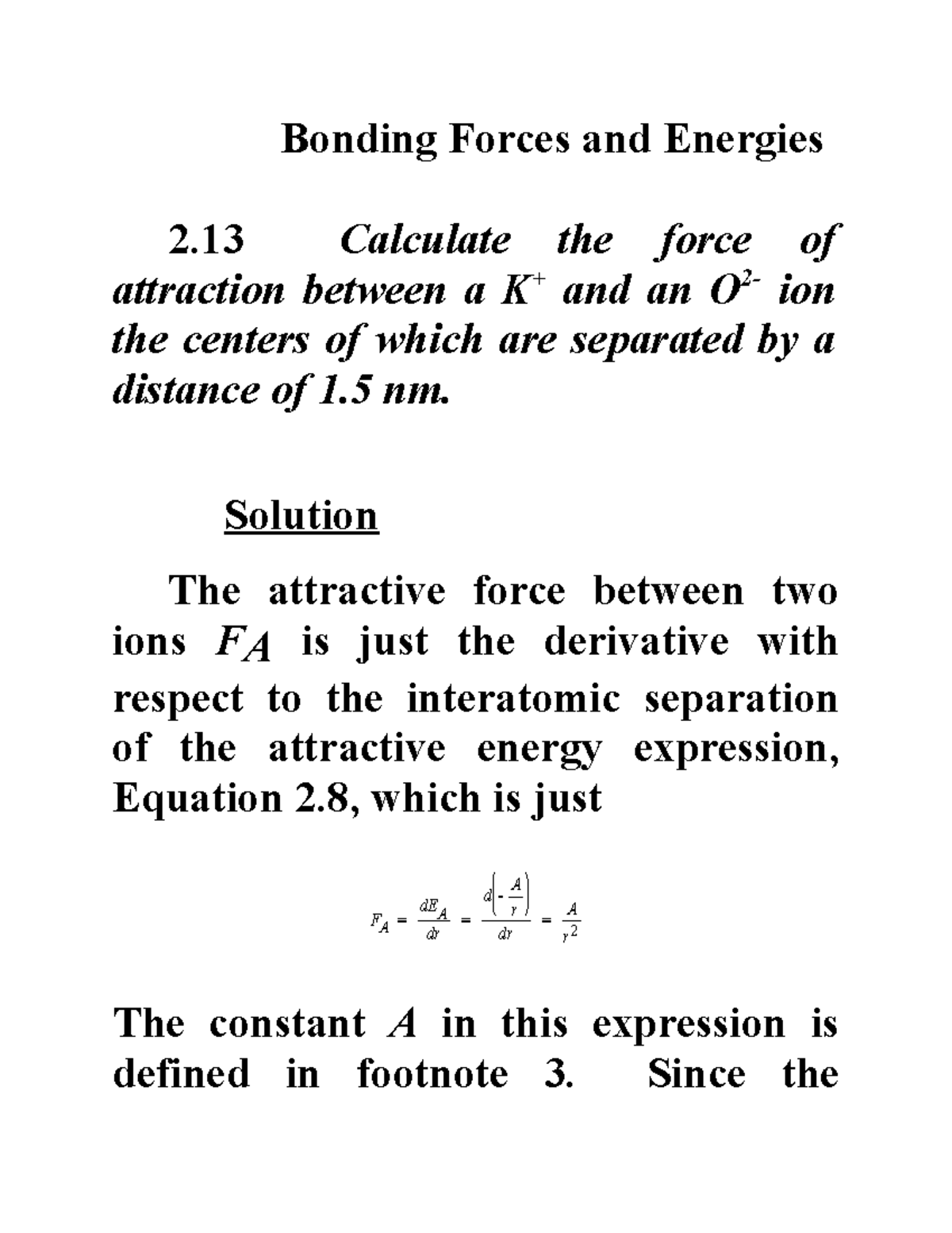 class-solution-2-13-bonding-forces-and-energies-2-calculate-the-force