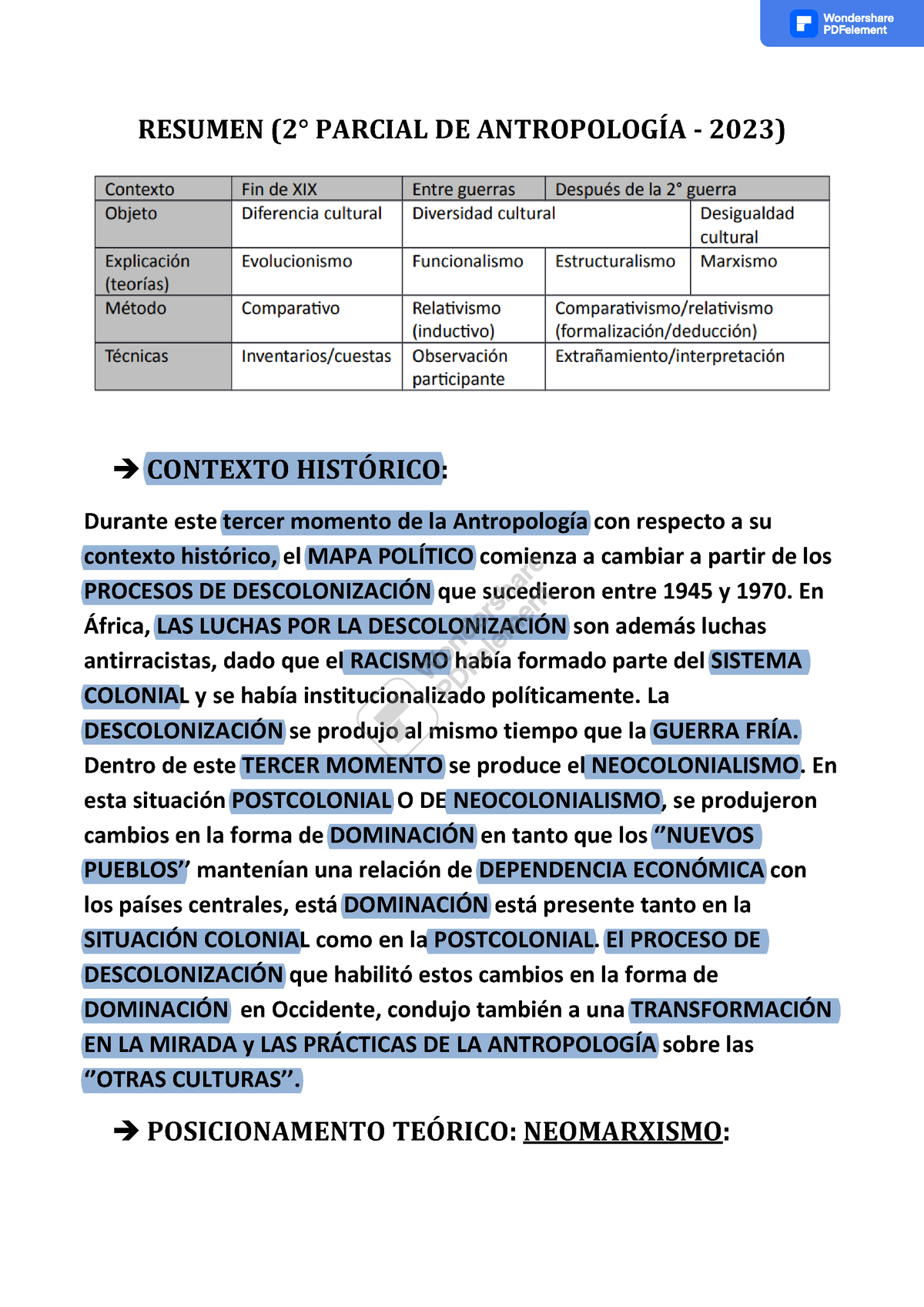 Resumen Para El Segundo Parcial De Antropología - RESUMEN (2° PARCIAL ...