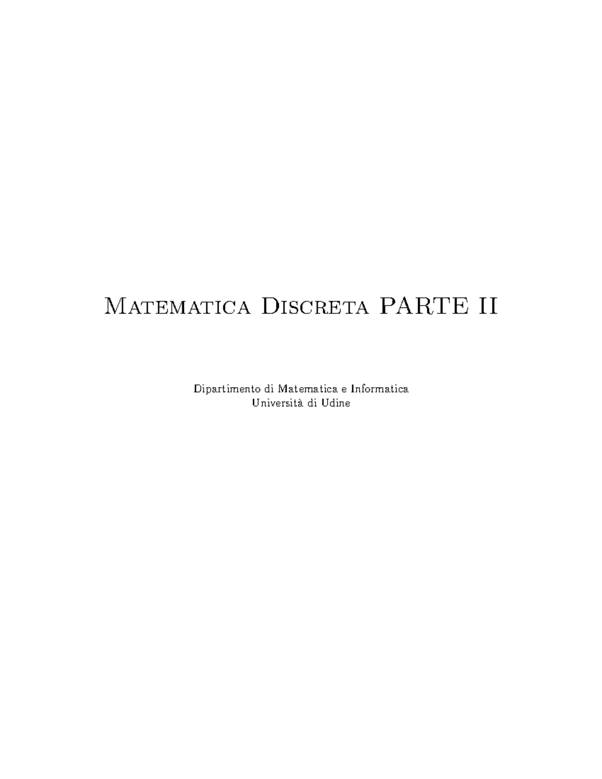 Appunti Sulla Seconda Parte Del Corso - Matematica Discreta A.a. 2010/ ...