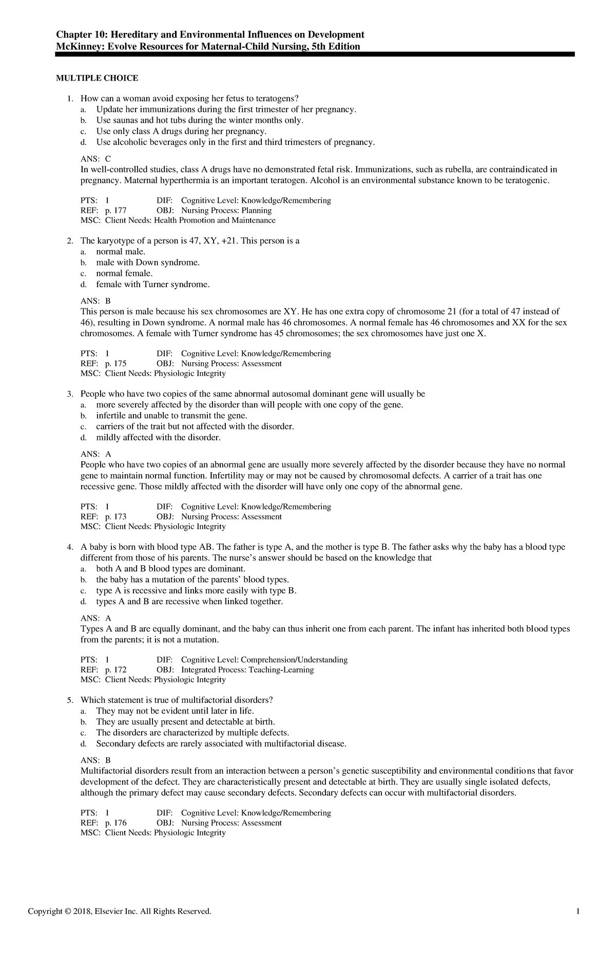 Exam View - Chapter 10 - practice material - Chapter 10: Hereditary and ...