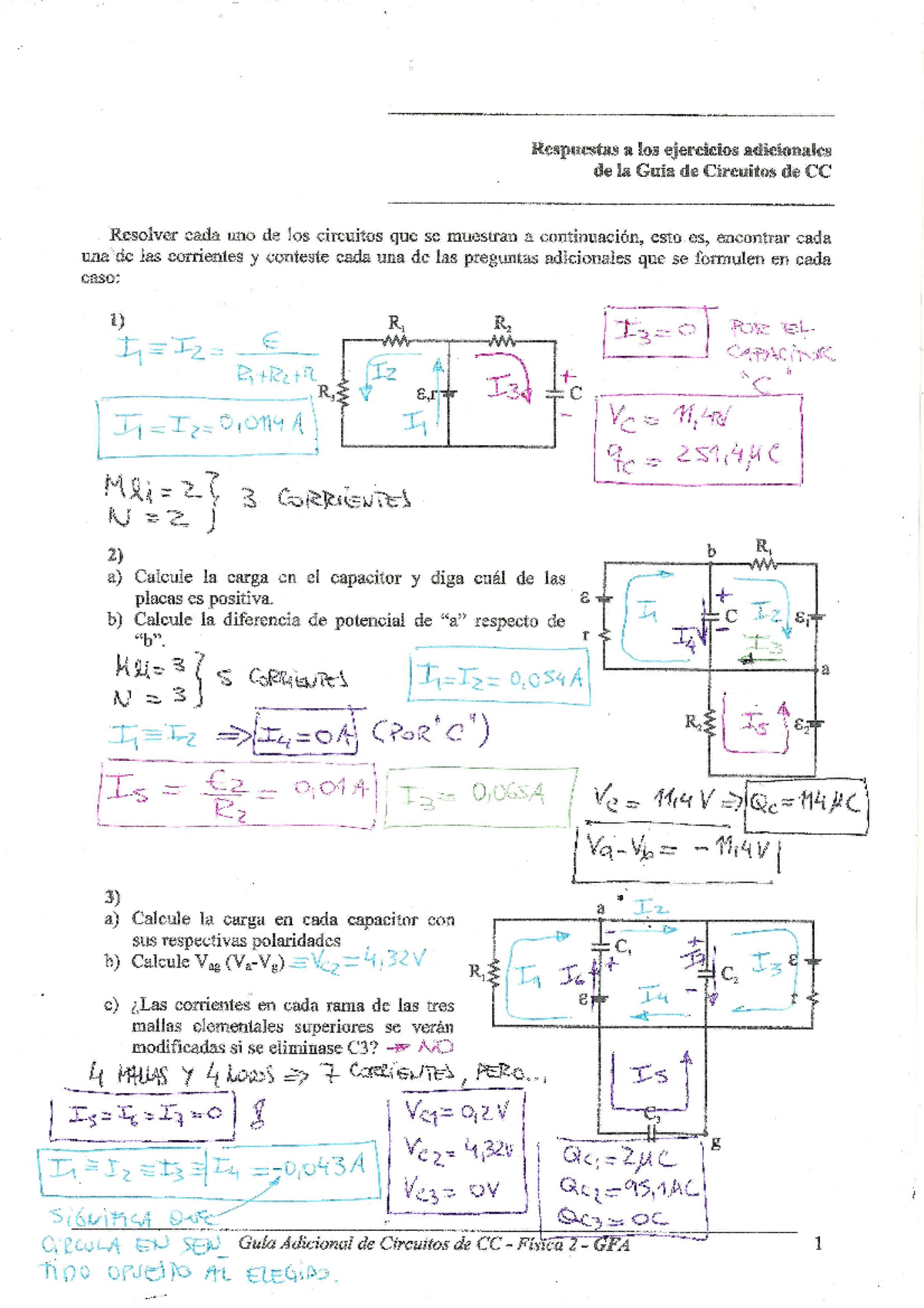 Rta Guía adicional de Circuitos de CC - Física 2 - Studocu