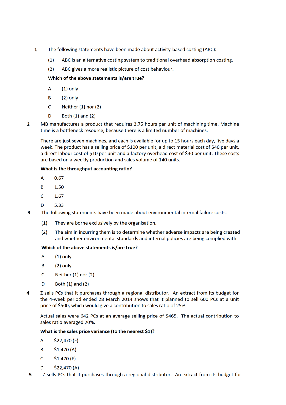 F5 REV. 1 - Practice questions for Exam preparations for Students ...