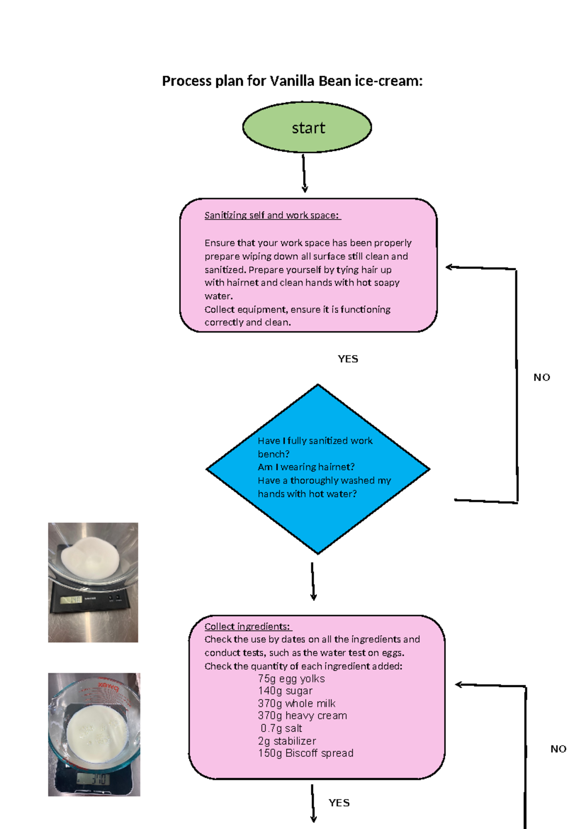 PROCESS PLAN for Ice Cream Development - Process plan for Vanilla Bean ...