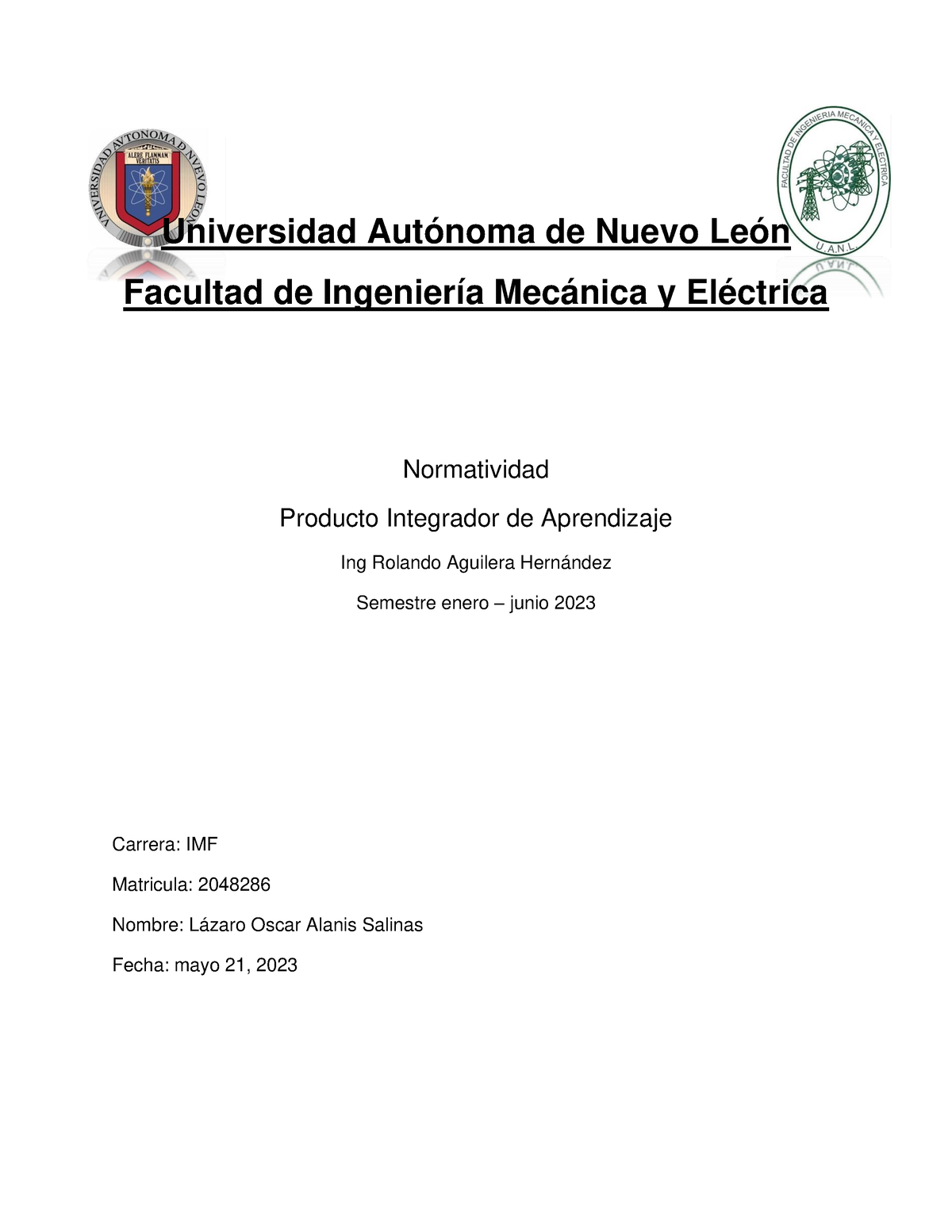 Pia Normatividad - Universidad Autónoma De Nuevo León Facultad De ...