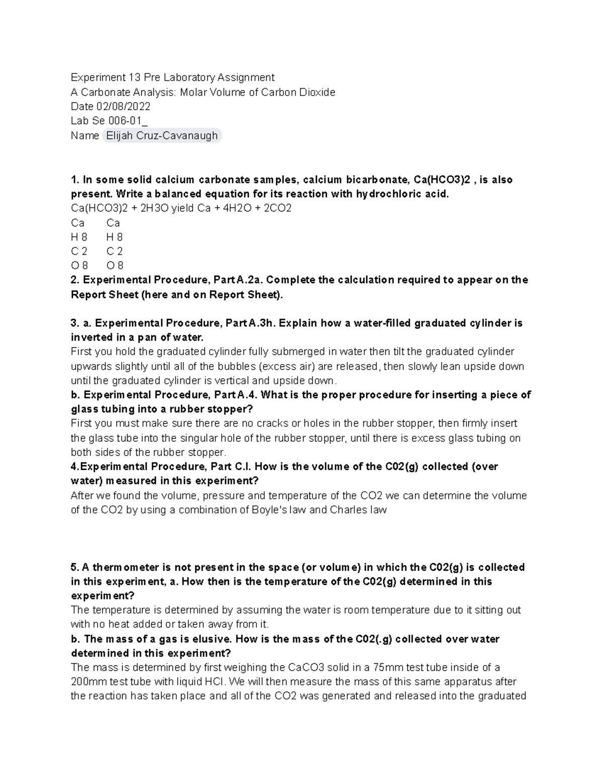 experiment 13 pre laboratory assignment