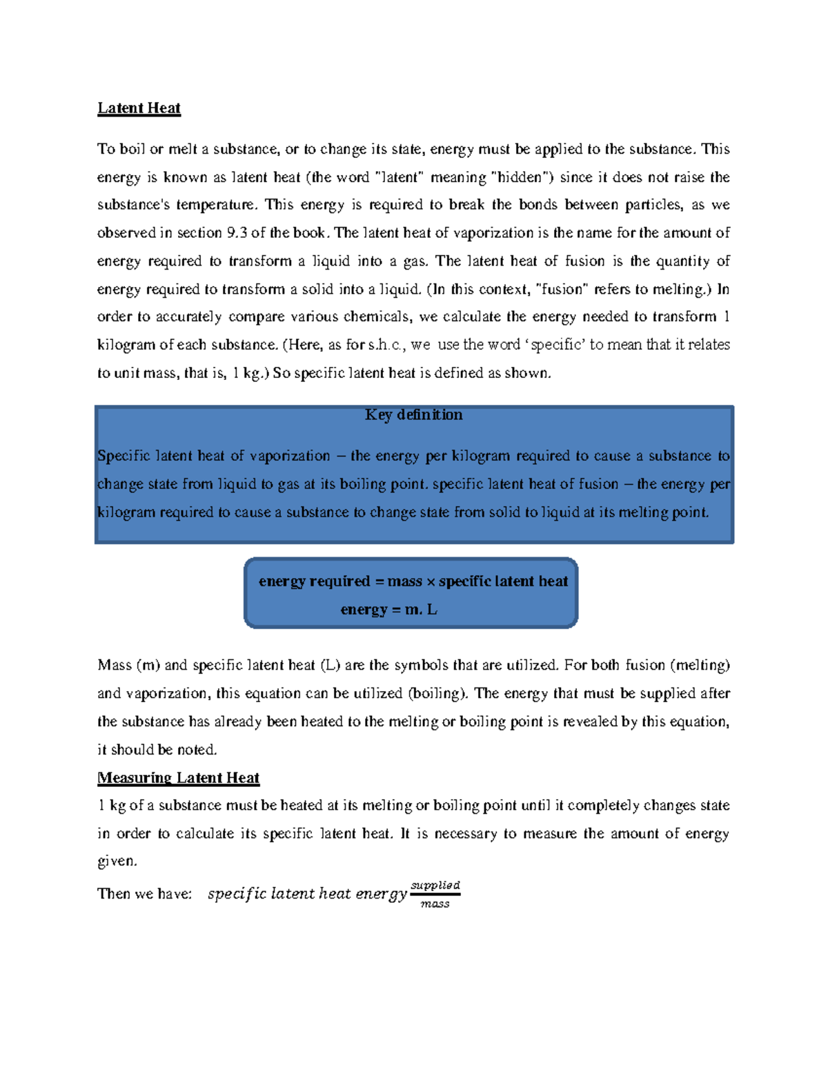 Latent Heat - We summarize some fundamental theories about heat ...