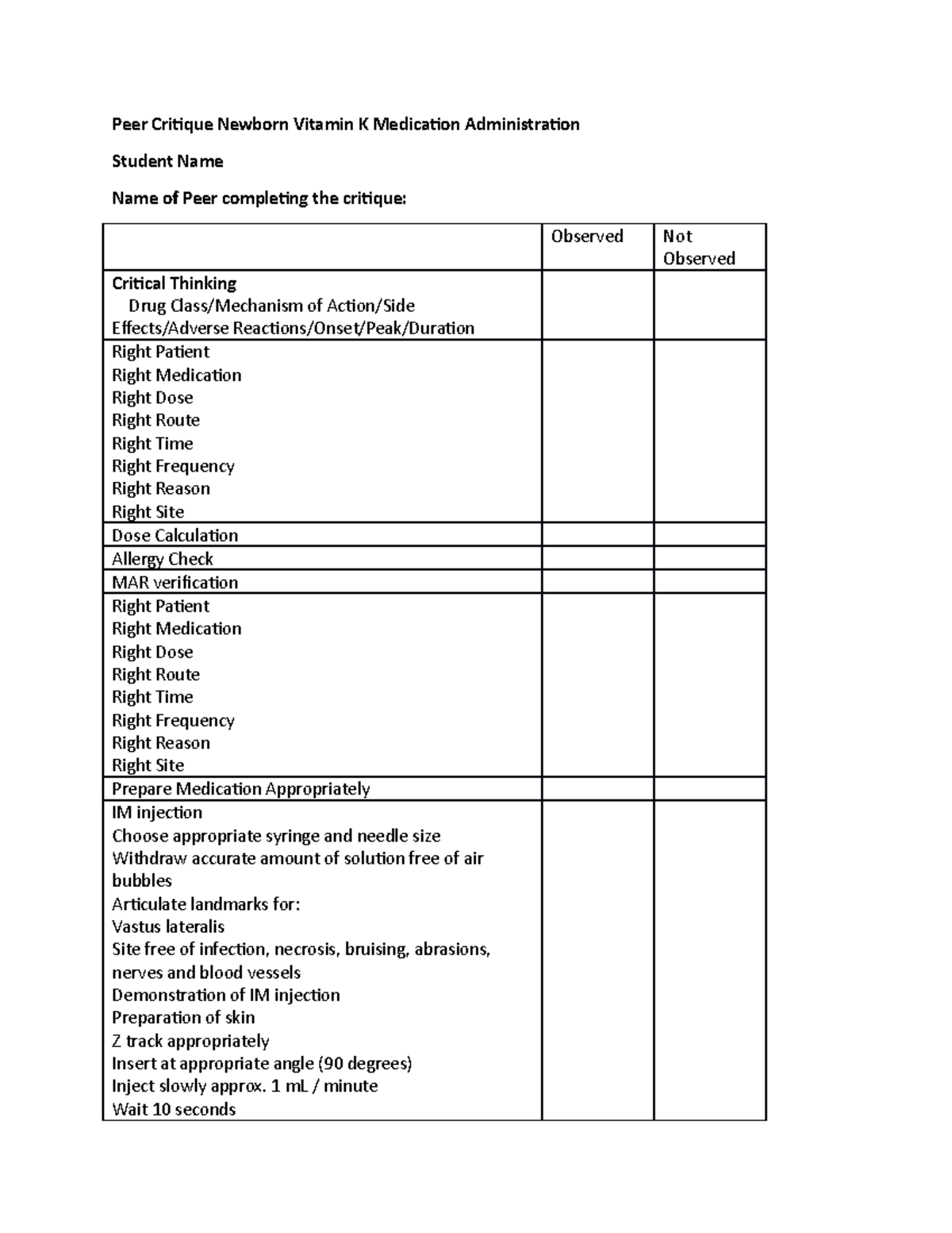 Peer Critique Newborn Vit K Administration1 Peer Critique Newborn
