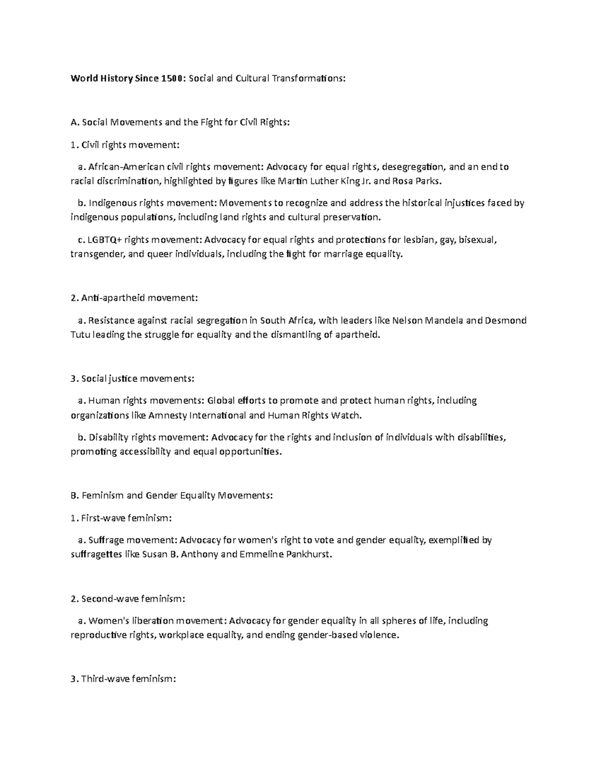 Social and Cultural Transformations - Social Movements and the Fight ...