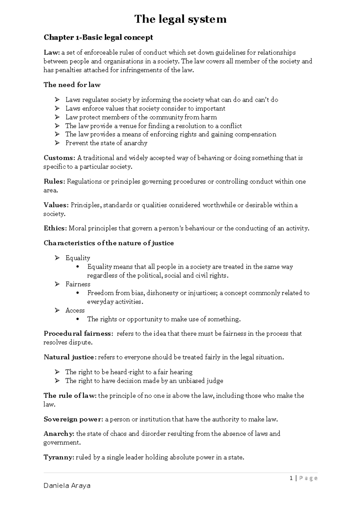 Basic legal system concepts, sources of contemporary law