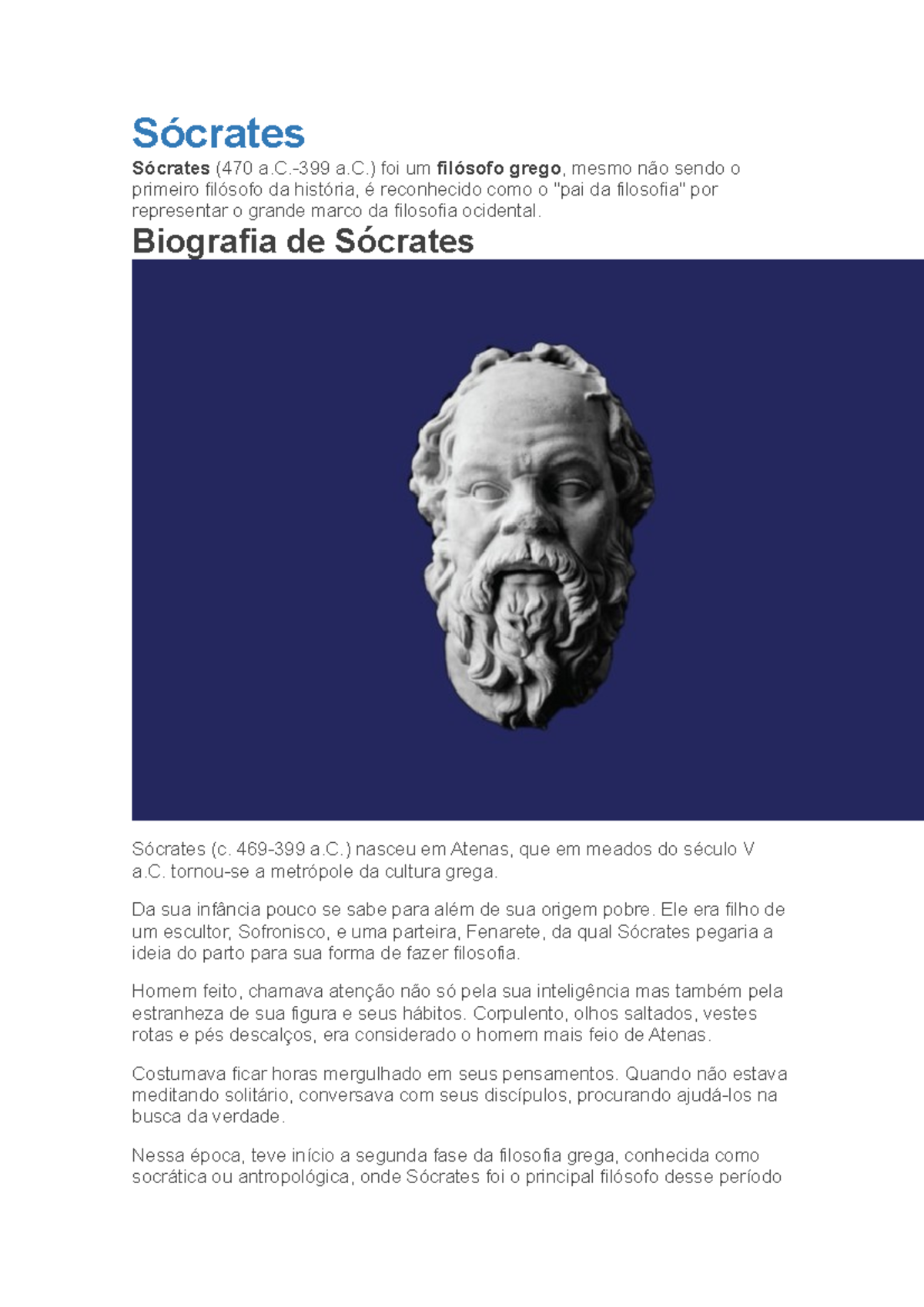 Sócrates - Sócrates Sócrates (470 A.-399 A.) Foi Um ** Filósofo Grego ...