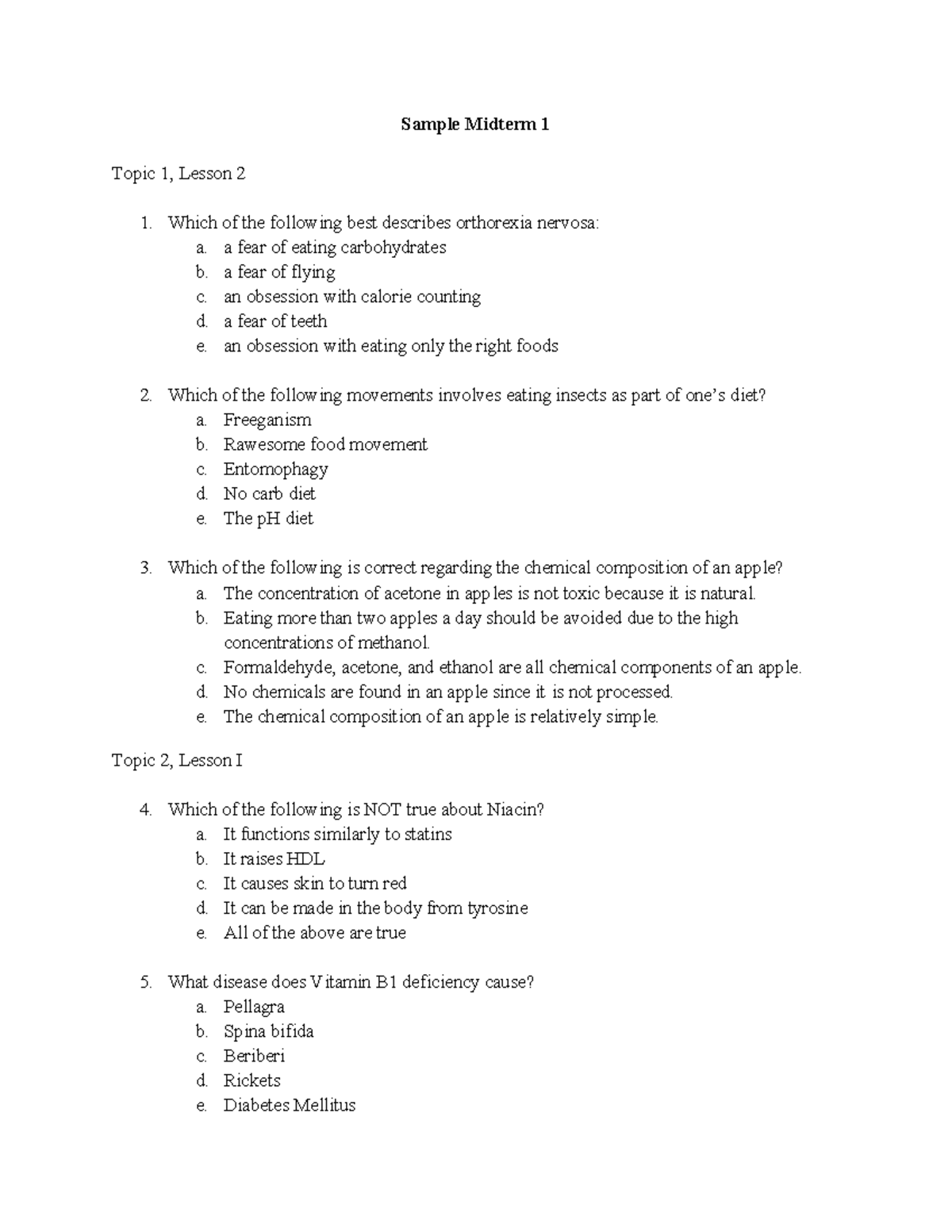 Midterm 1 2018, questions and answers - Sample Midterm 1 Topic 1 ...