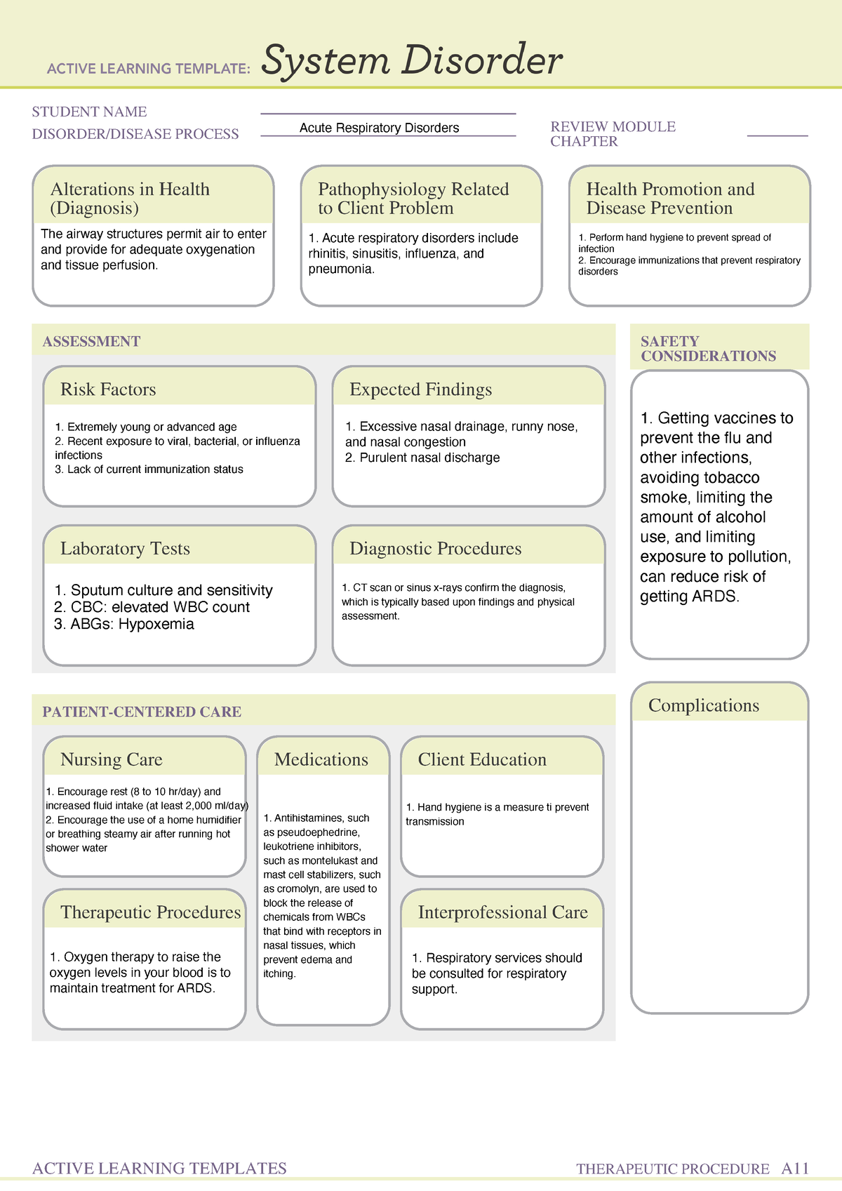 REMEDIATION TEMPLATE ASSIGNMENT FOR MED/SURG OR PHARM - NURS 303 ...