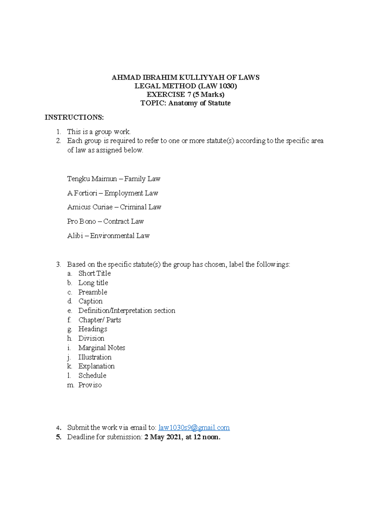 S.9 Anatomy of Statute Malaysia Legal System Studocu