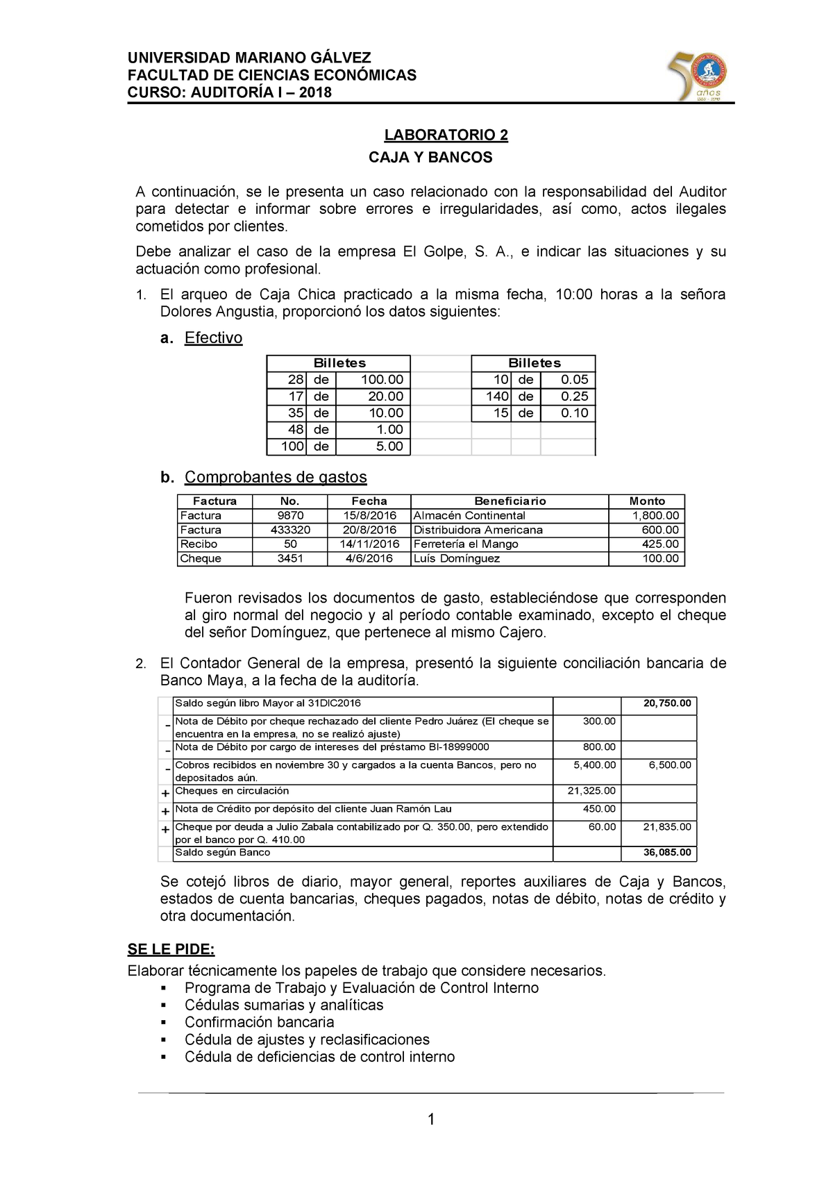 Laboratorio 2 Caja Y Bancos Studocu