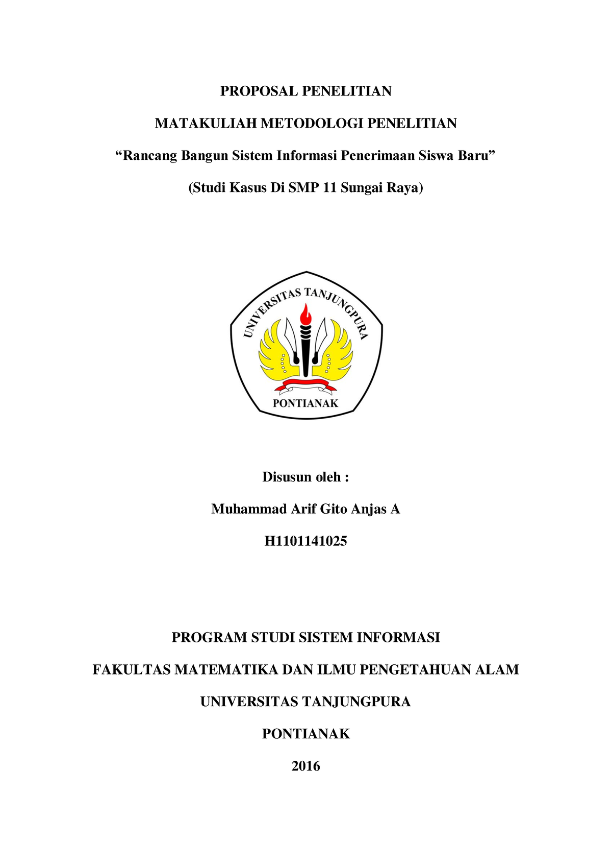 Tugas Besar - Proposal Penelitian Matakuliah Metodologi Penelitian ...